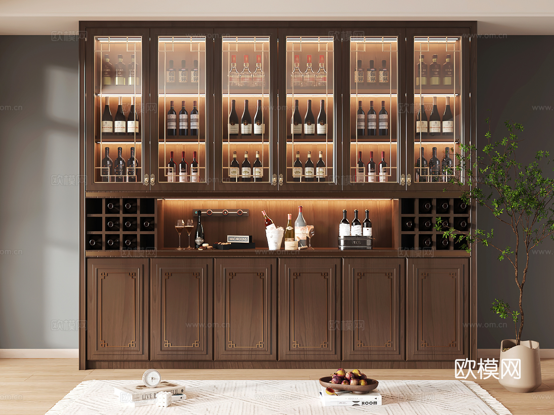 酒柜设计 酒柜 红酒柜 吧台酒柜 隔断酒柜3d模型下载