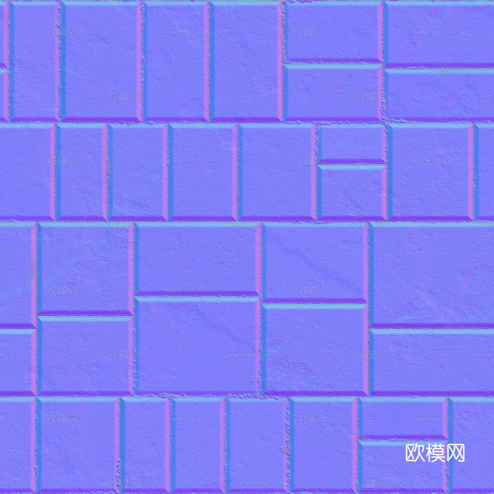 无缝地砖砖地水泥砖铺路砖户外砖 PBR材质贴图 2k