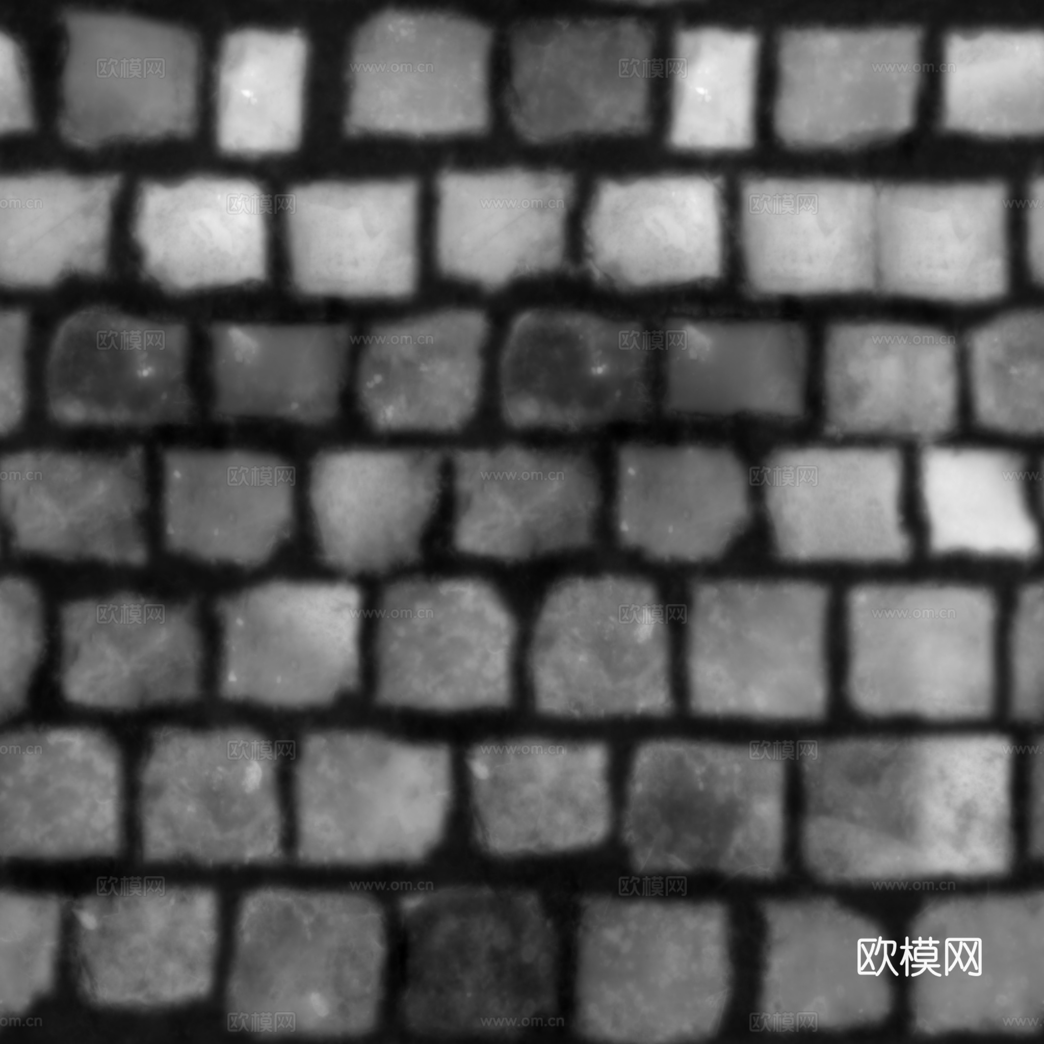 无缝石地石砖铺路石户外地 PBR材质贴图 2k