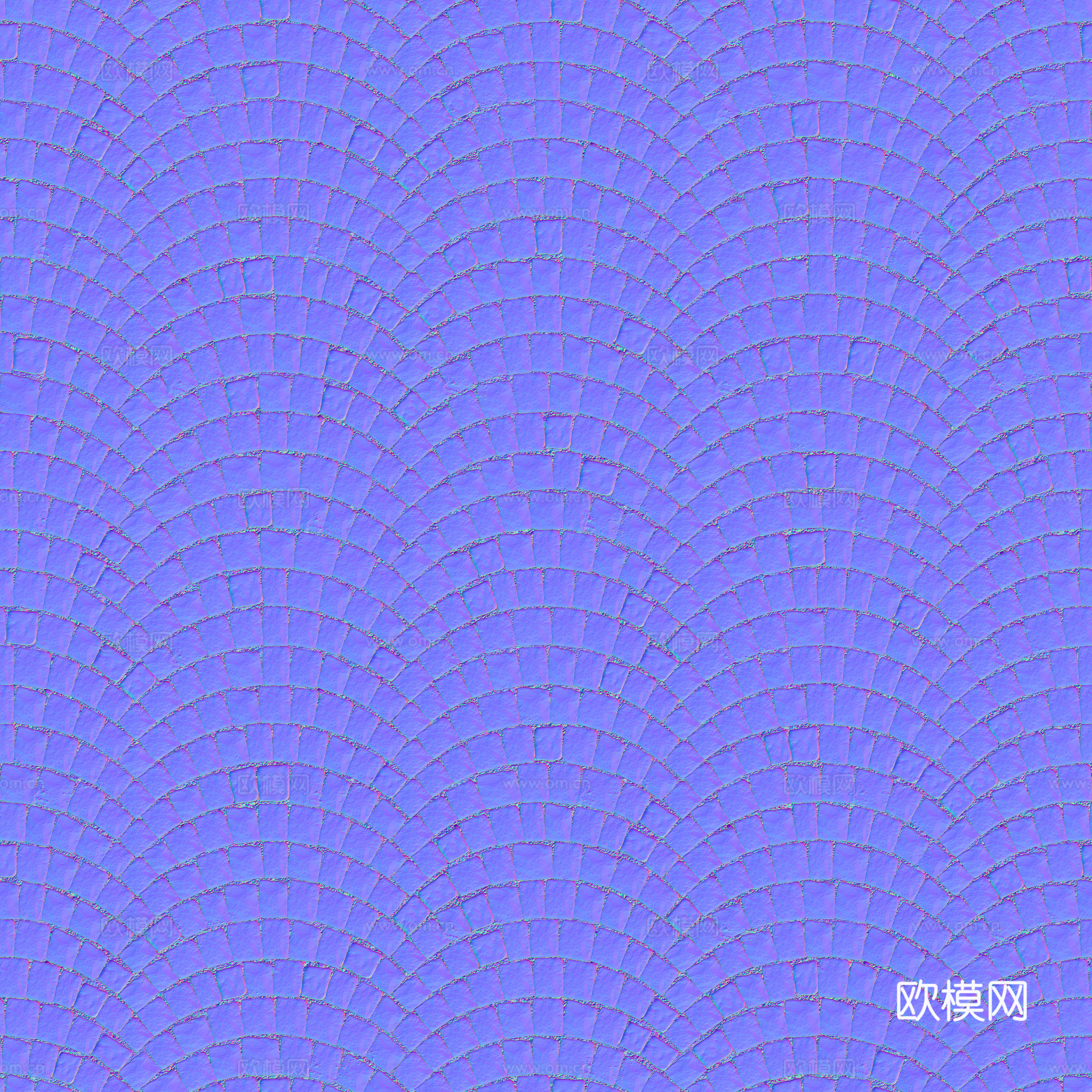 无缝石地石砖铺路石户外地面 PBR材质贴图 2k
