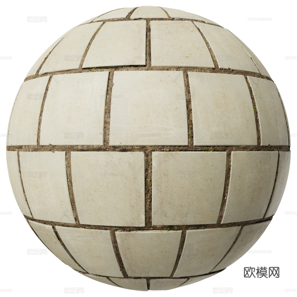 无缝地砖石板铺路砖户外砖 PBR材质贴图 2k