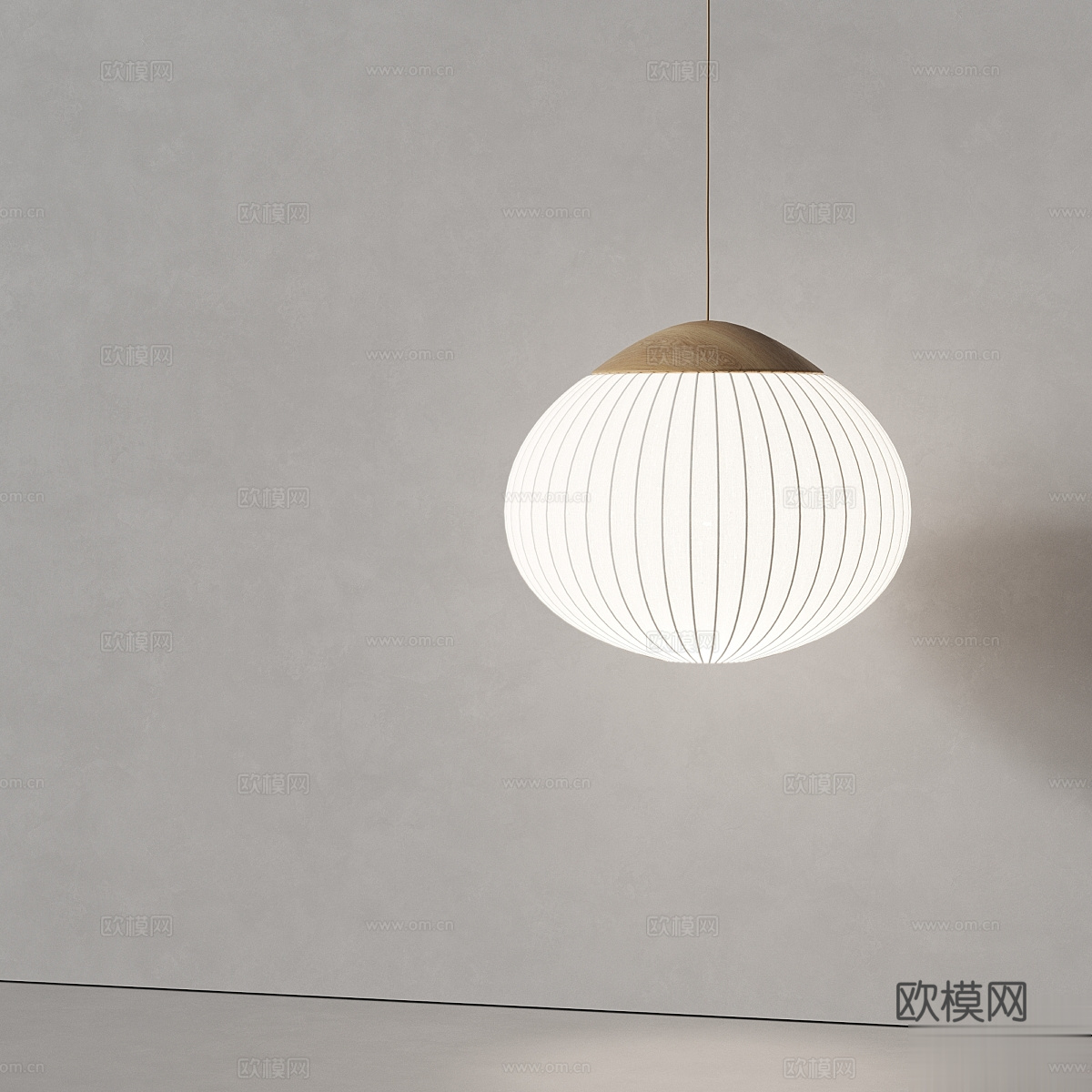 新中式球形装饰吊灯3d模型下载（渲染图3）