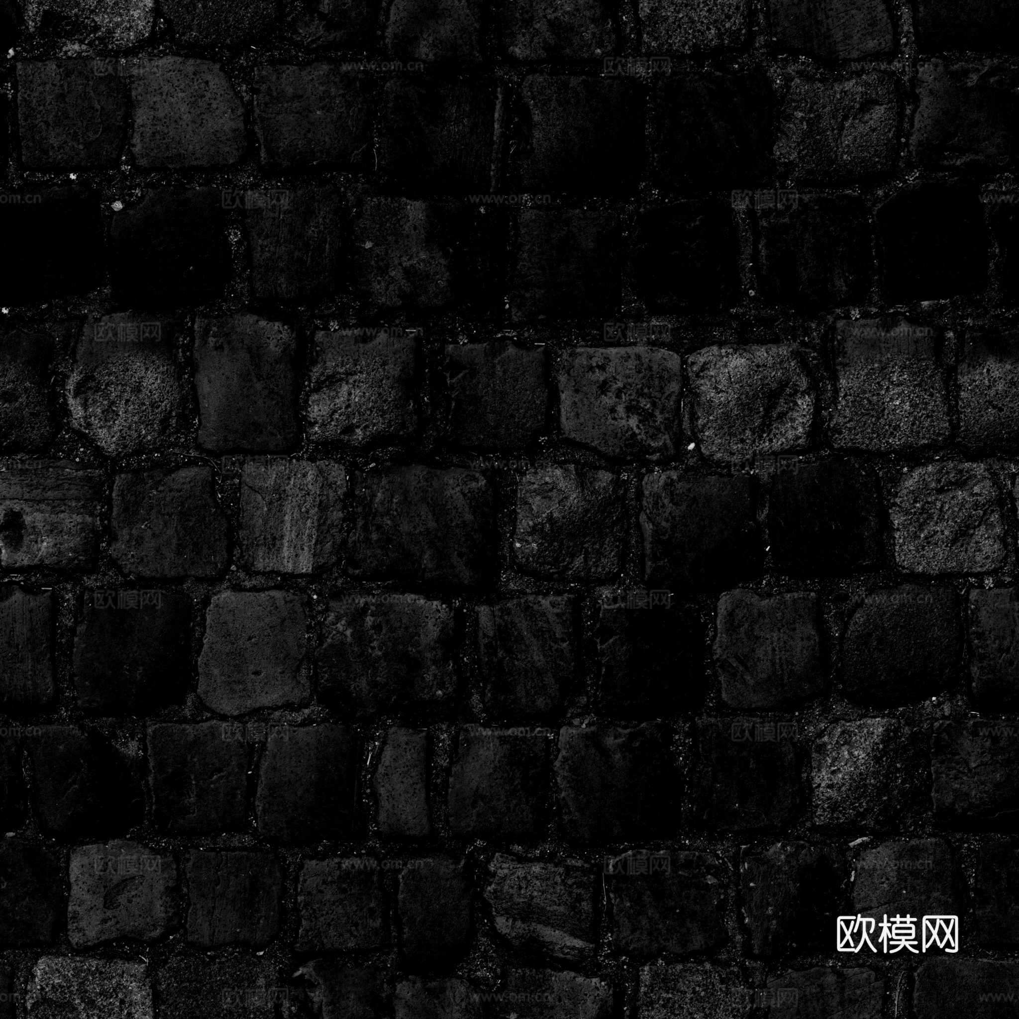 无缝石地石砖铺路石户外地 PBR材质贴图 2k
