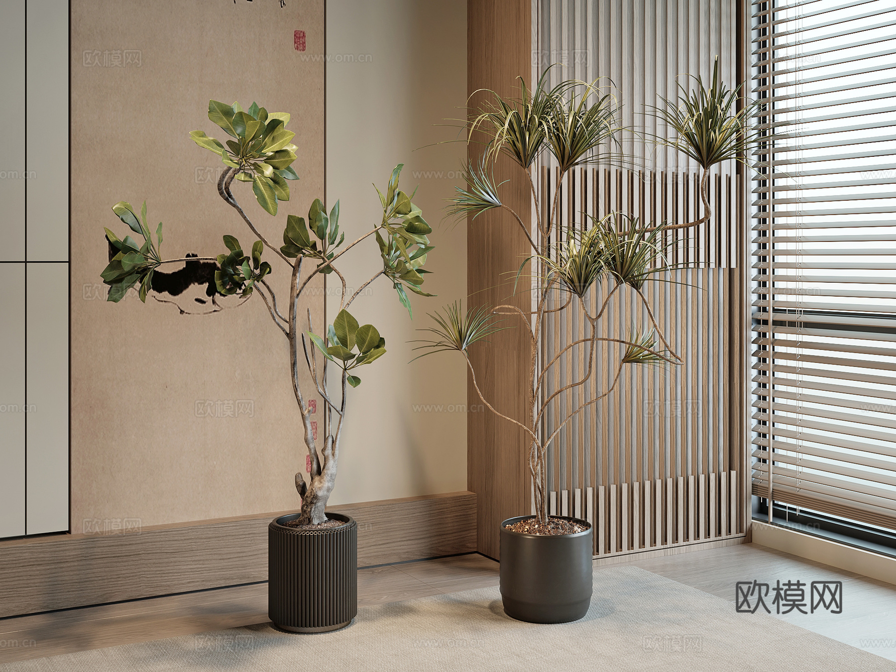 现代绿植盆栽su模型