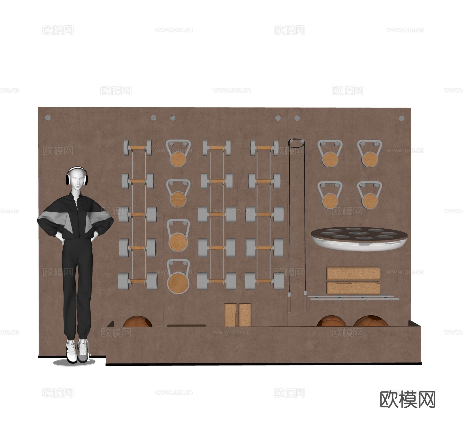 现代健身器材su模型