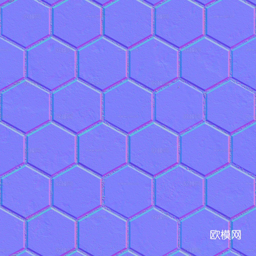 无缝地砖水泥砖六角砖铺路砖户外砖 PBR材质贴图 1k