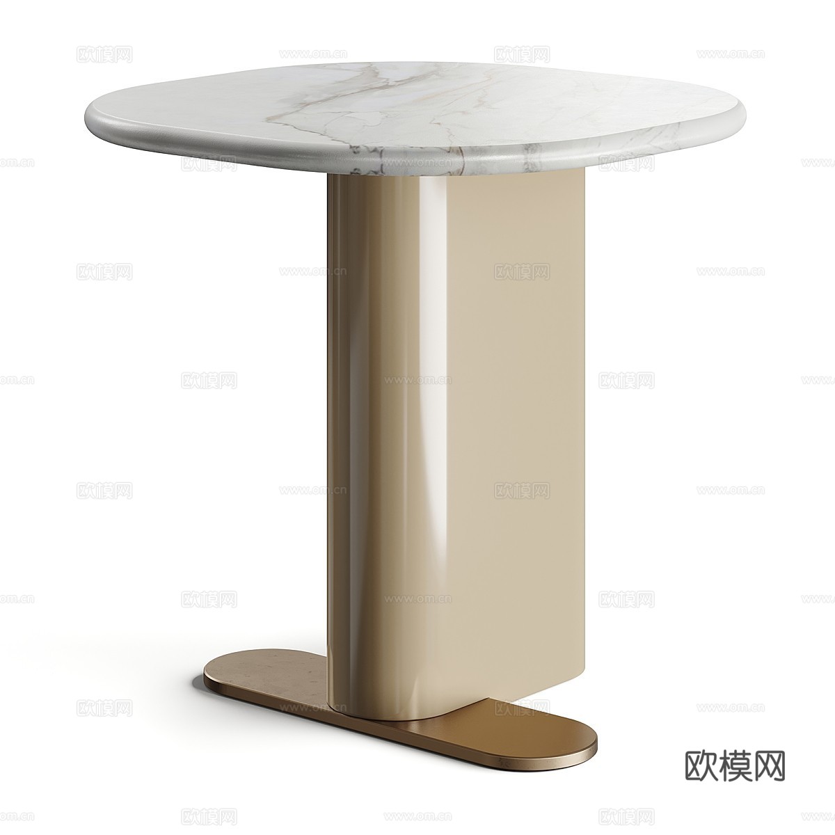 现代意式轻奢大理石茶几组合3d模型下载（渲染图4）