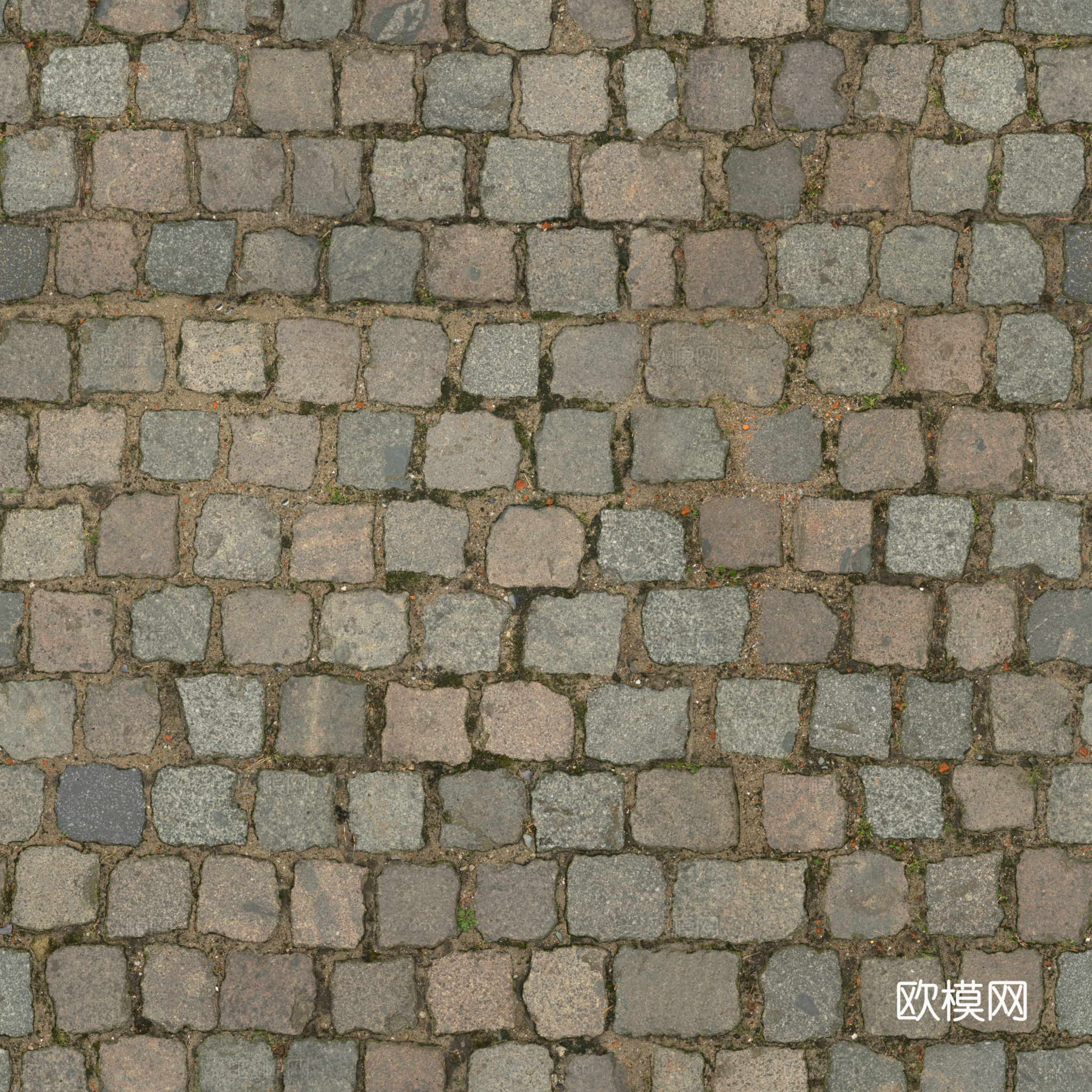 无缝石地石砖铺路石户外地 PBR材质贴图 2k