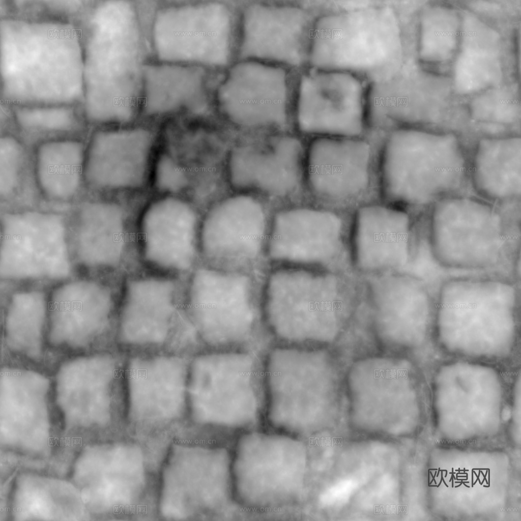 无缝石地石砖铺路石 PBR材质贴图 1k