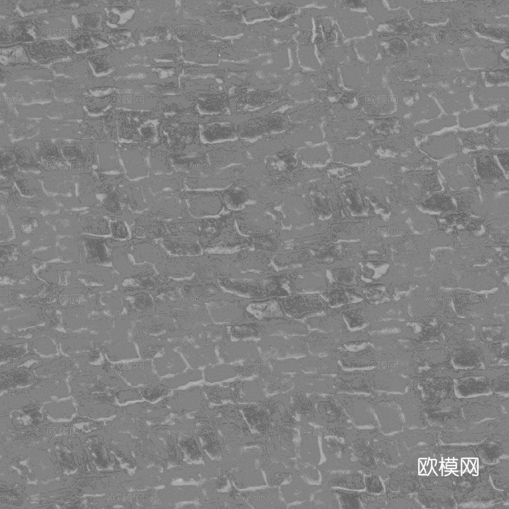 无缝石地石砖铺路石户外地面 PBR材质贴图 1k