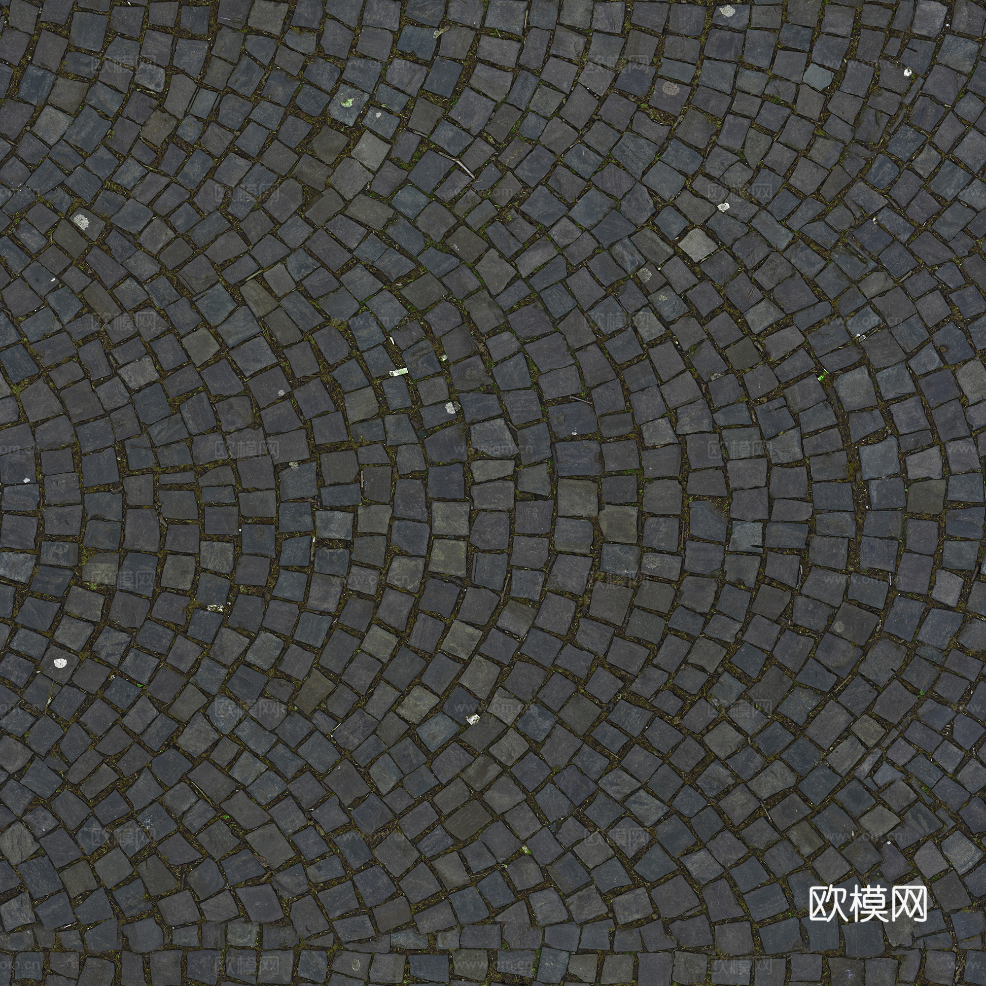 无缝石地石砖铺路石户外地 PBR材质贴图 2k