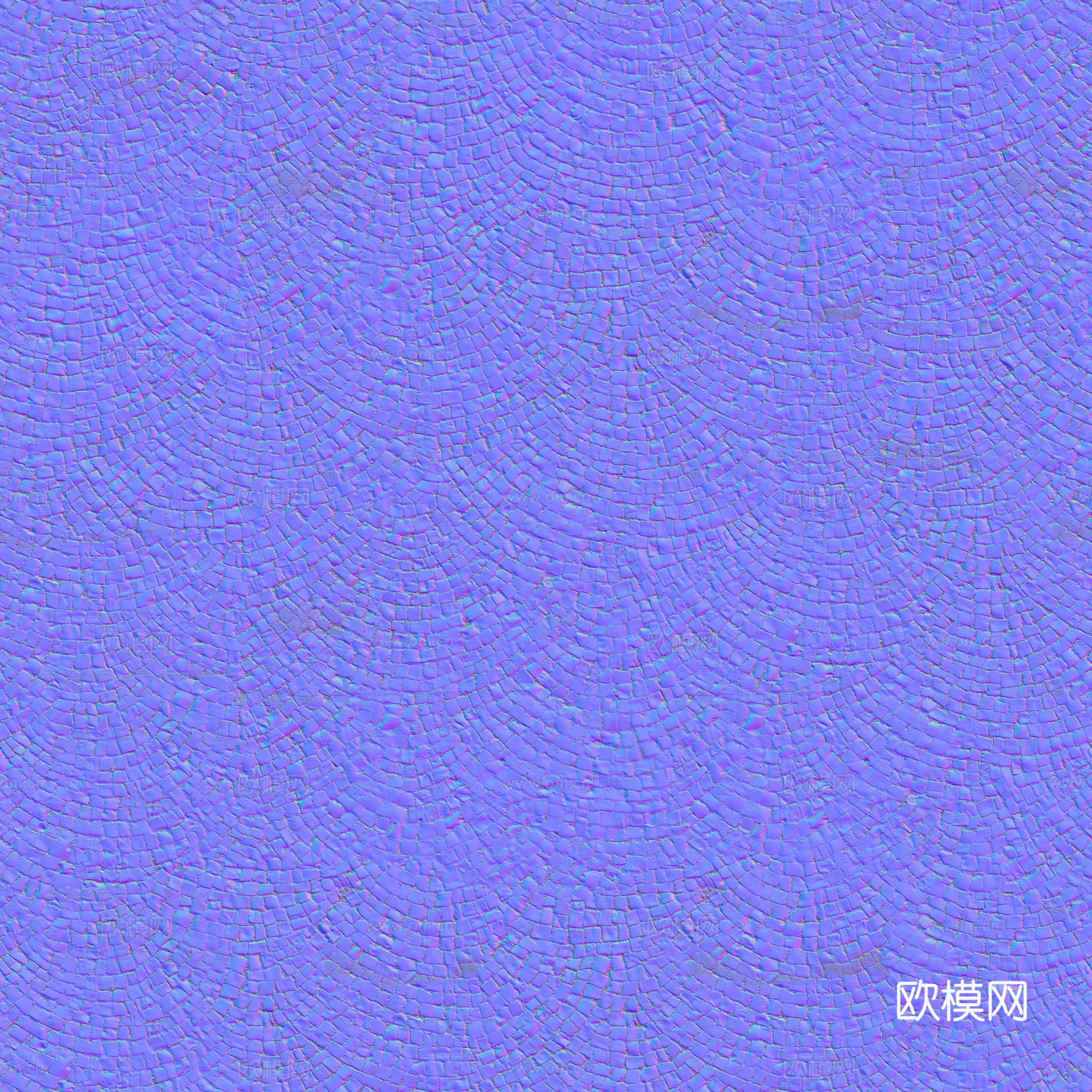 无缝石地石砖铺路石户外地面 PBR材质贴图 2k
