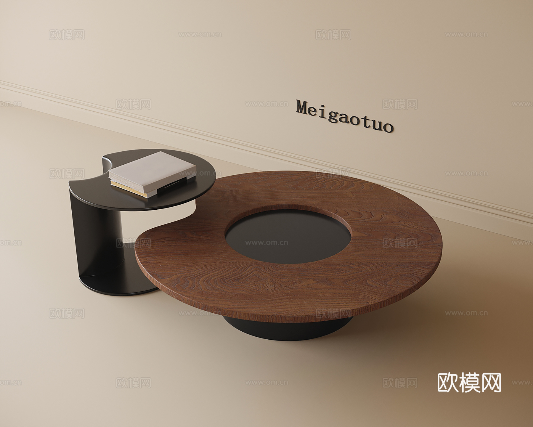 现代茶几 圆形茶几su模型