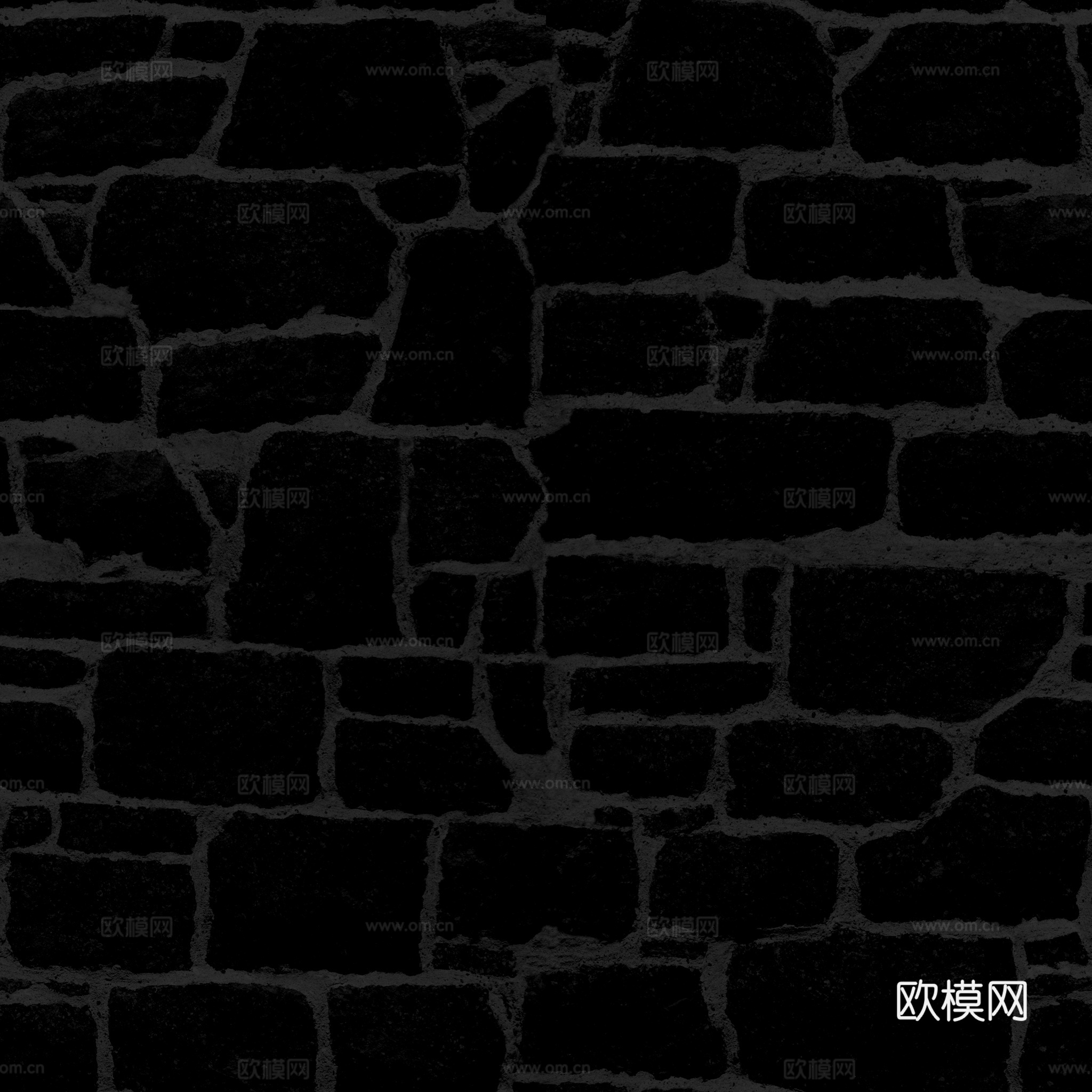 无缝石墙石地石砖铺路石户外墙地 PBR材质贴图 2k