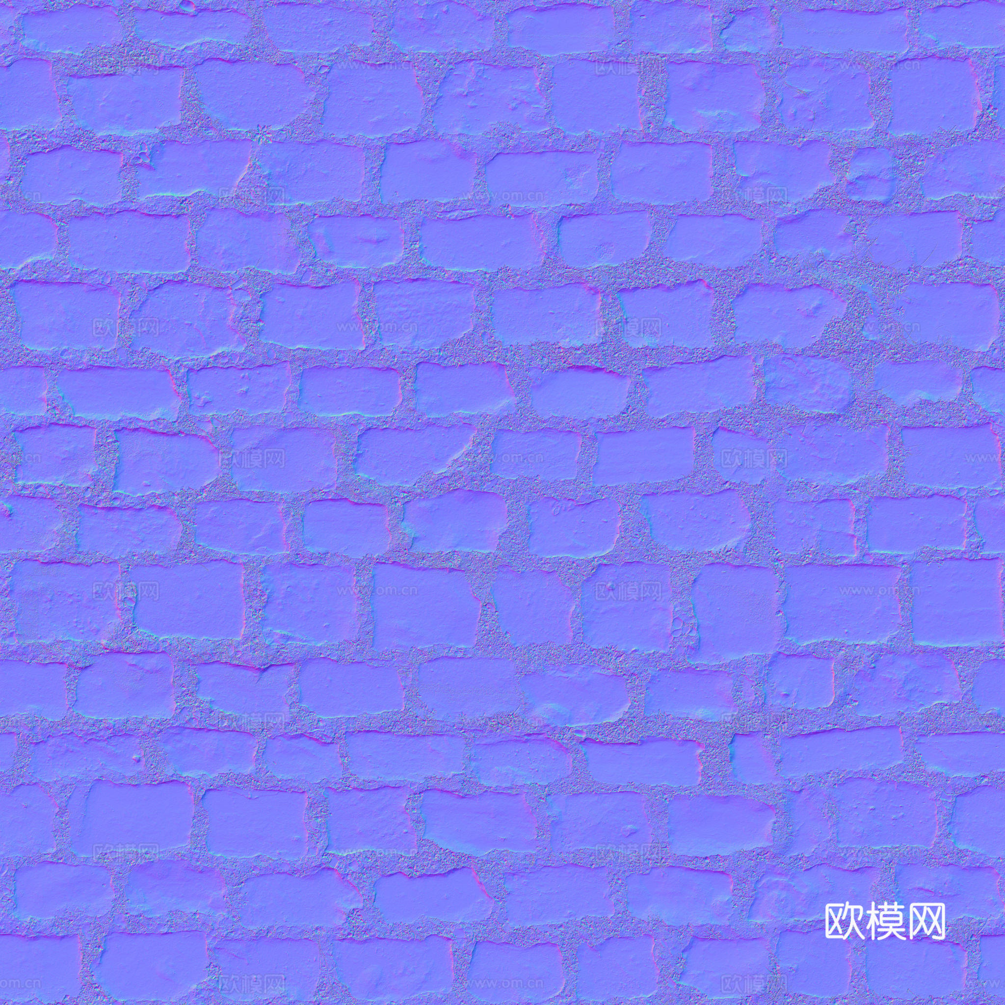 无缝石地石砖铺路石户外地面 PBR材质贴图 2k