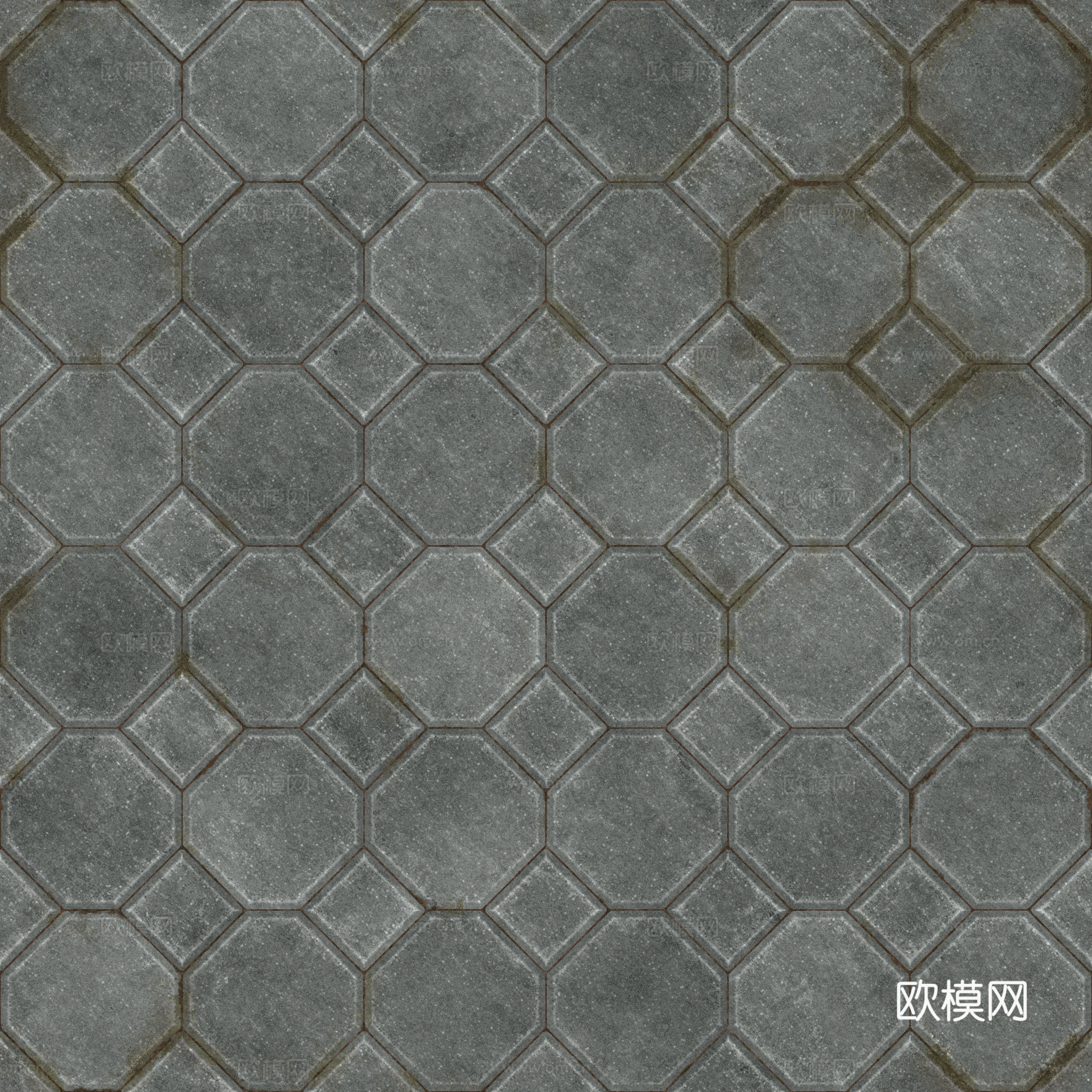 无缝地砖水泥砖铺路砖户外砖 PBR材质贴图 2k