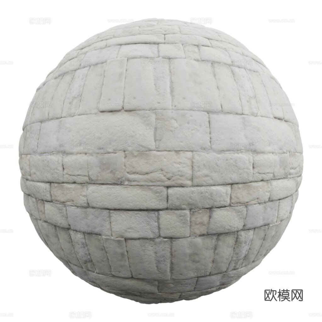 无缝砖墙石墙石砖石地铺路砖户外砖 PBR材质贴图 2k