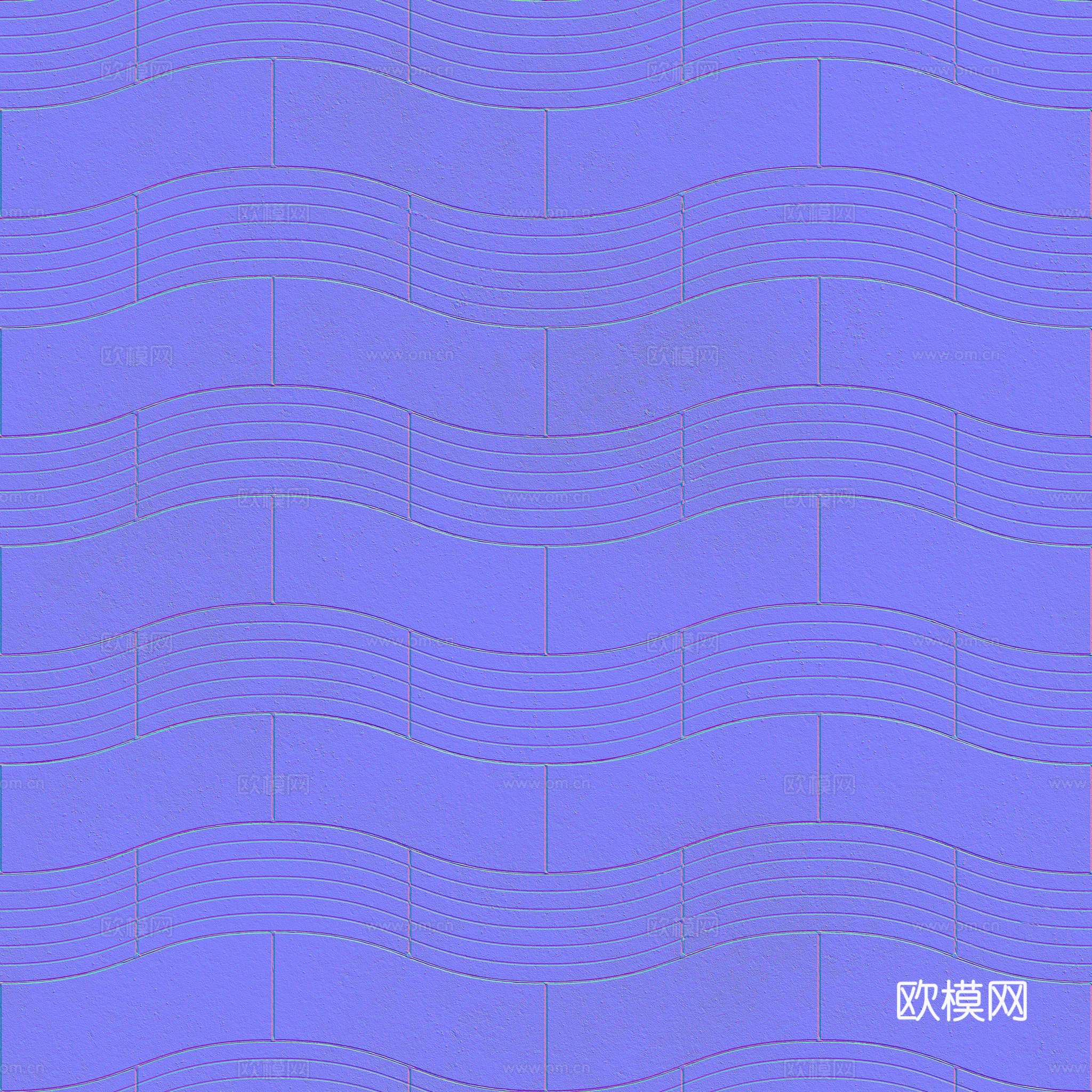无缝地砖石板砖广场砖铺路砖户外砖 PBR材质贴图 2k
