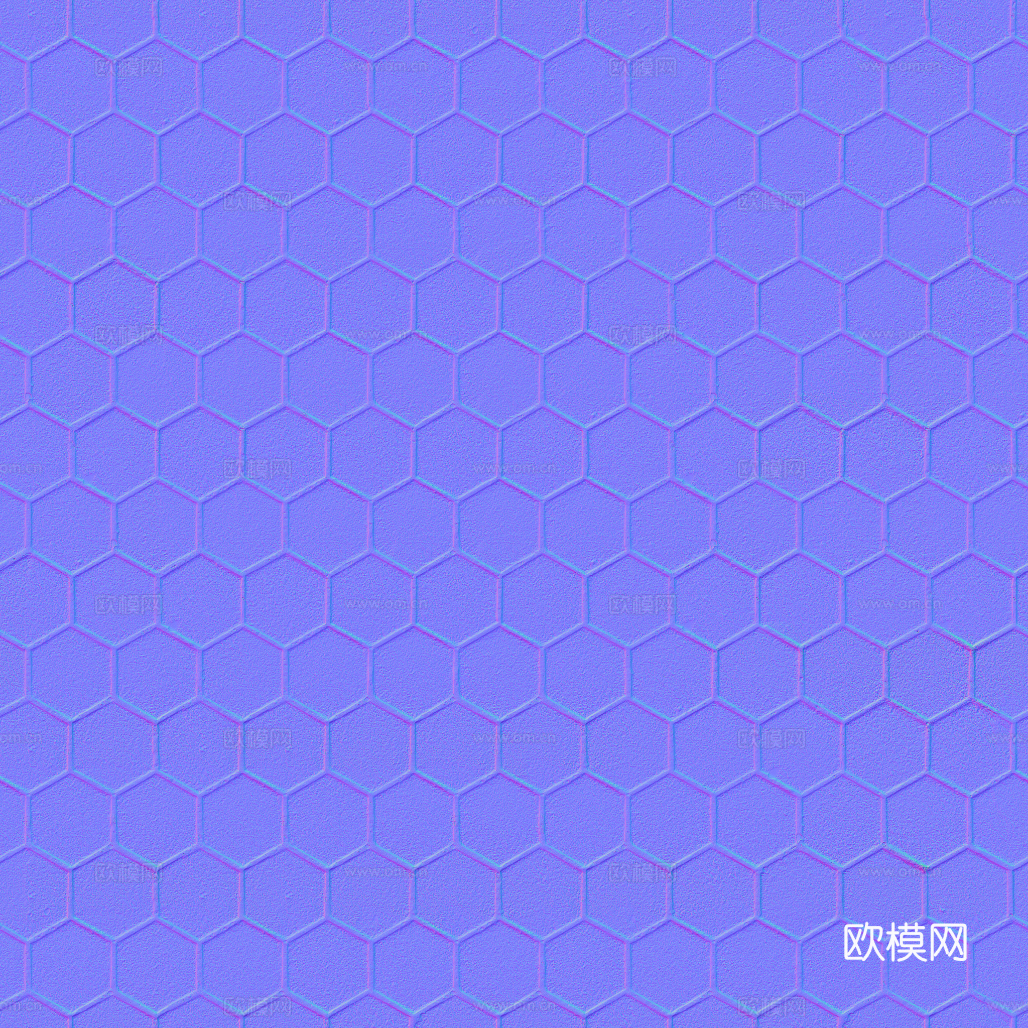 无缝地砖六角砖水泥砖铺路砖户外砖 PBR材质贴图 2k