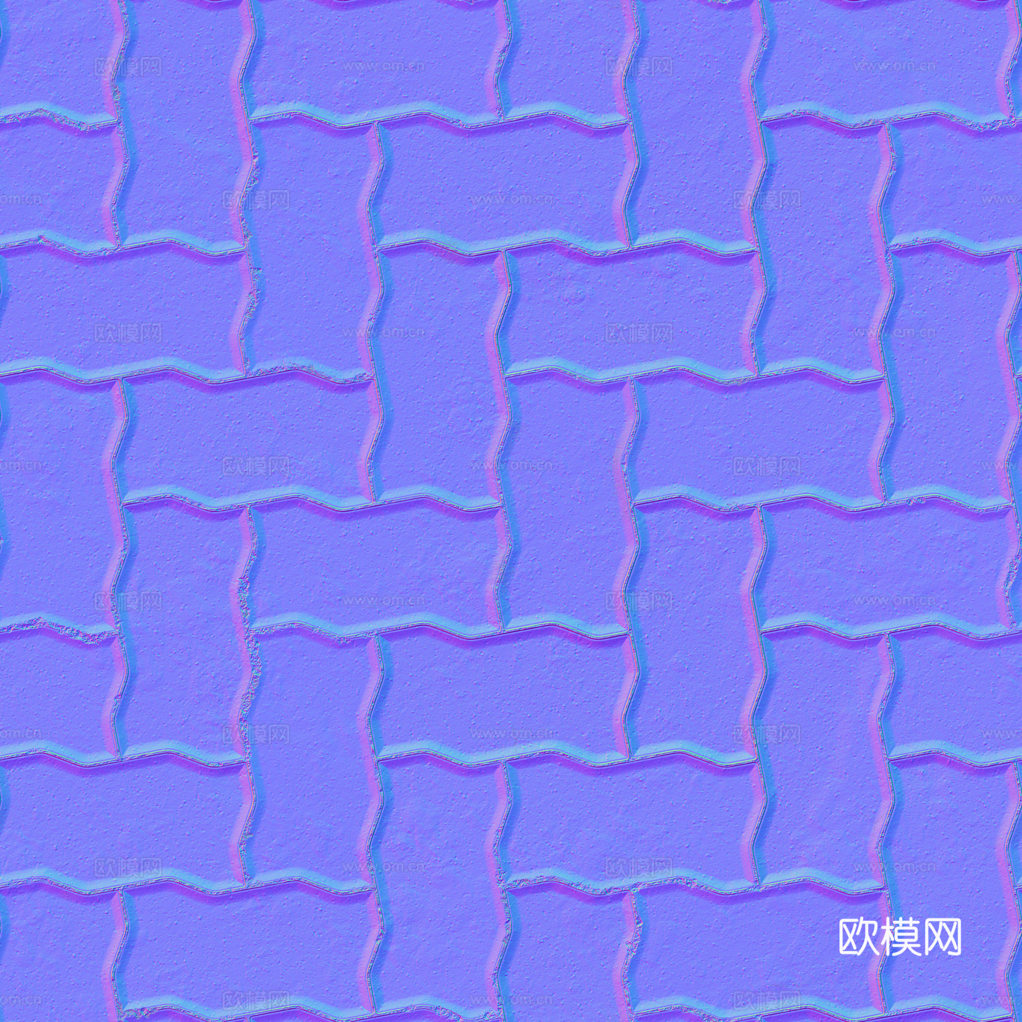 无缝地砖水泥砖铺路砖户外砖 PBR材质贴图 2k