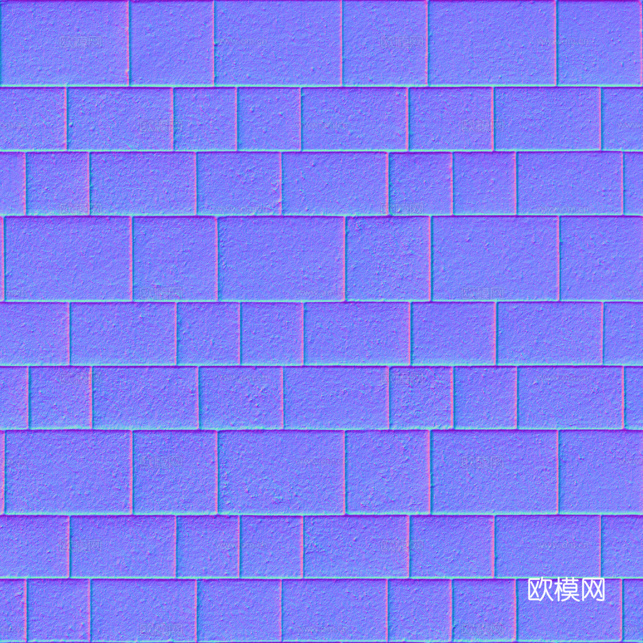 无缝砖地水泥砖铺路砖户外砖 PBR材质贴图 2k