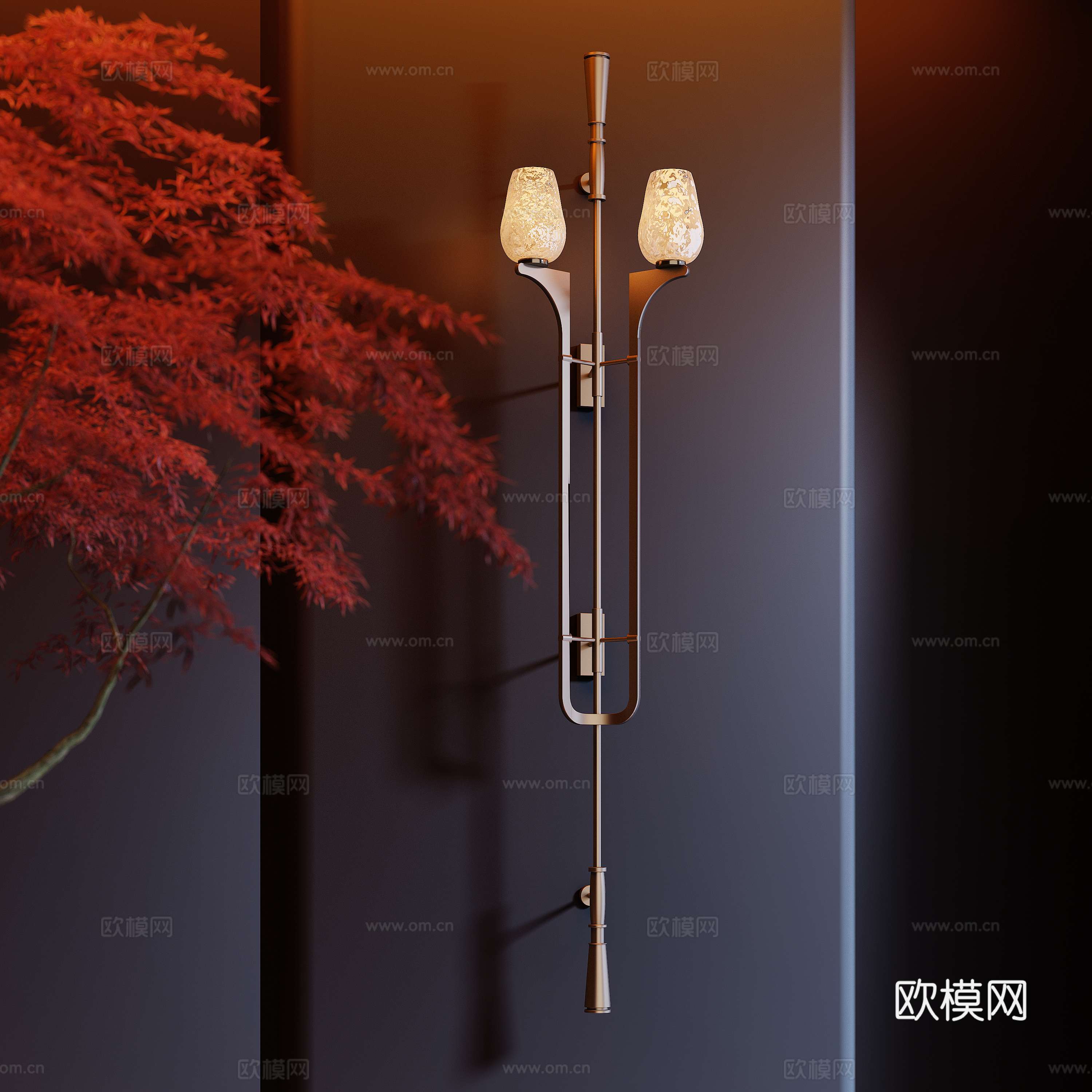 现代金属壁灯su模型