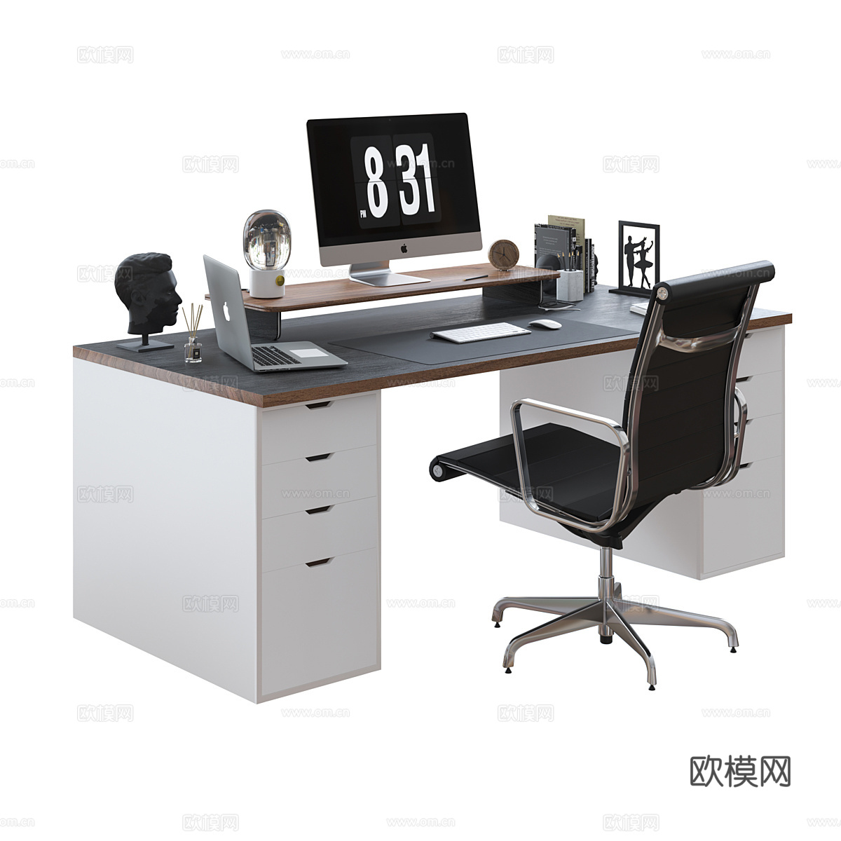 办公桌椅3d模型下载