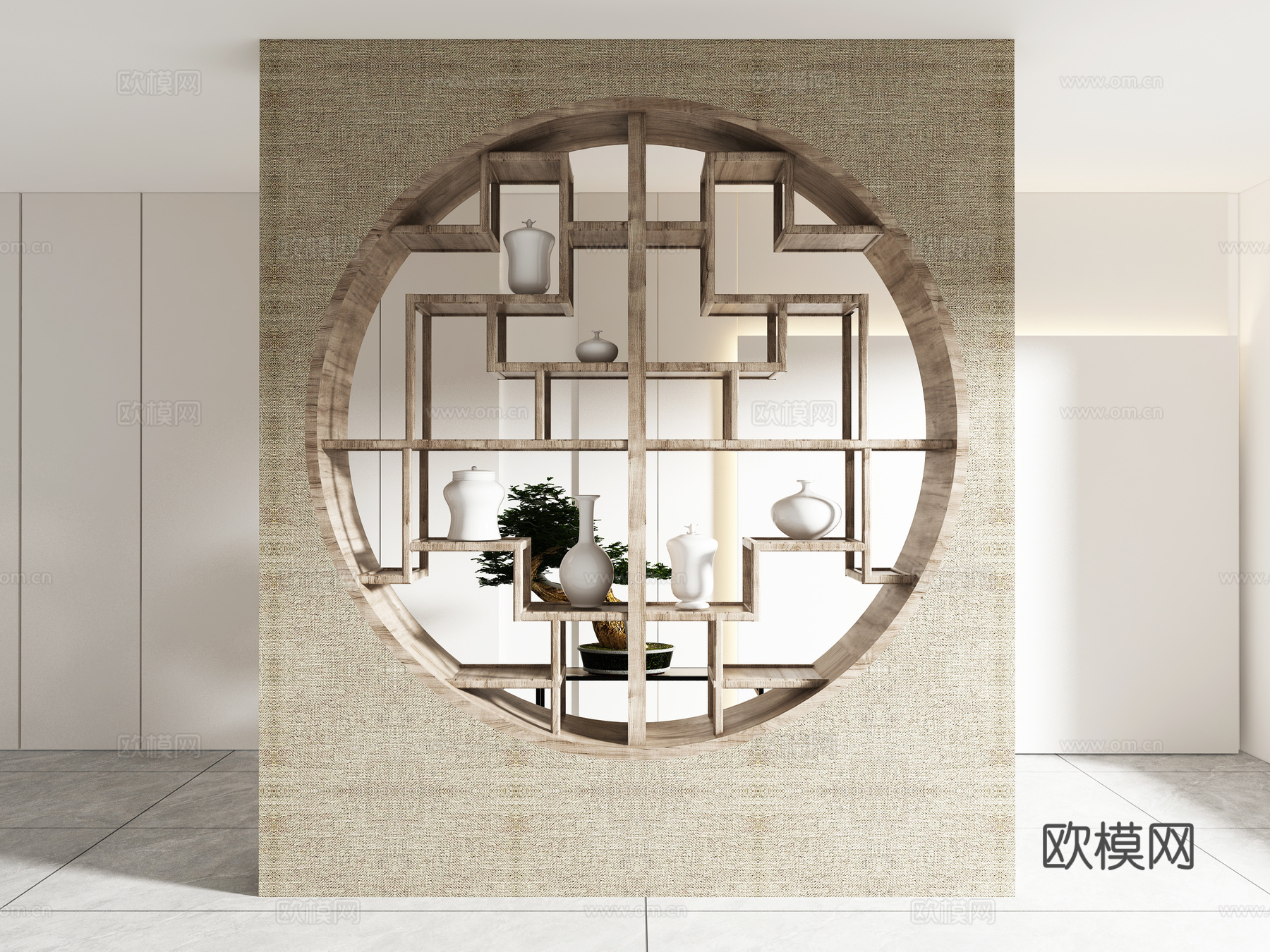 中式端景条案3d模型下载