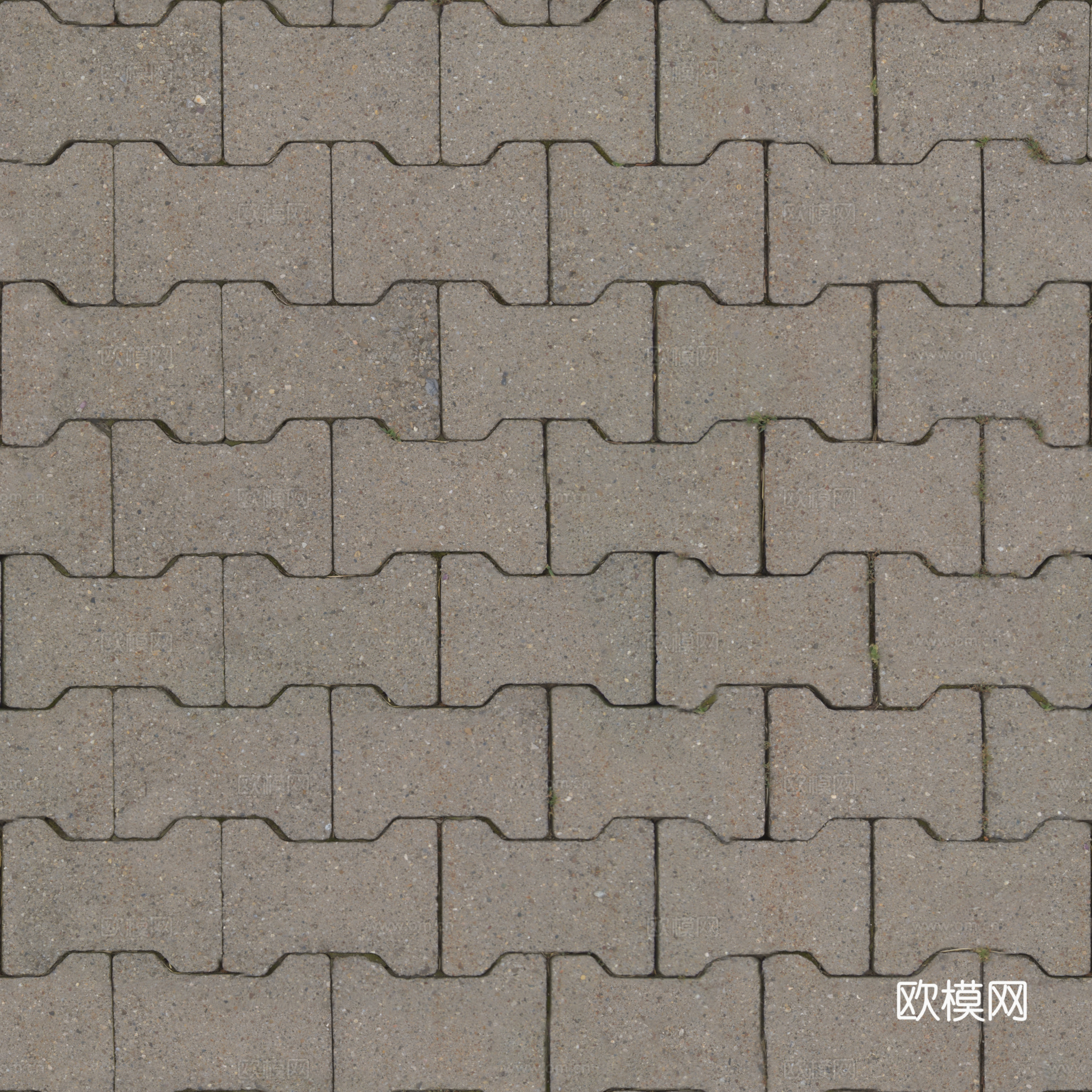 无缝地砖水泥砖铺路砖户外砖广场砖 PBR材质贴图 2k