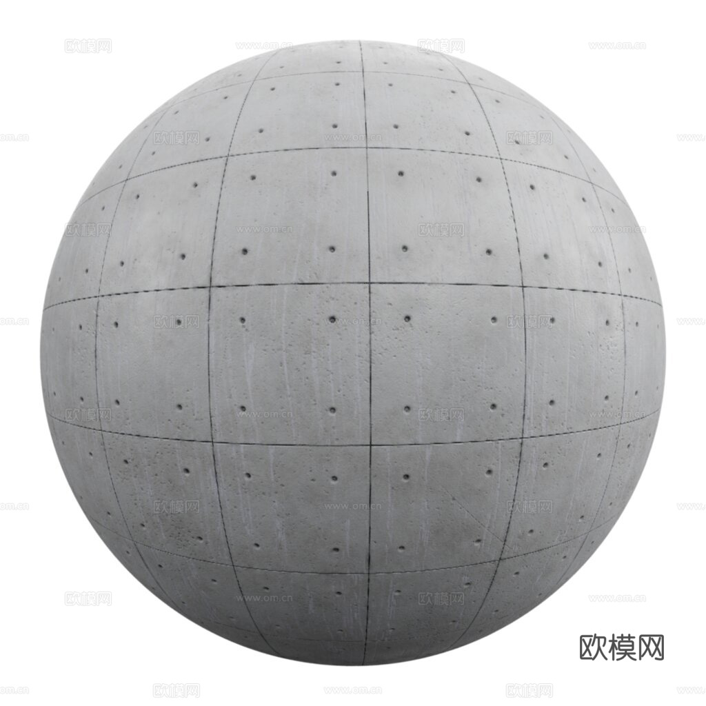 无缝混凝土清水混凝土水泥墙面 PBR材质贴图 2k