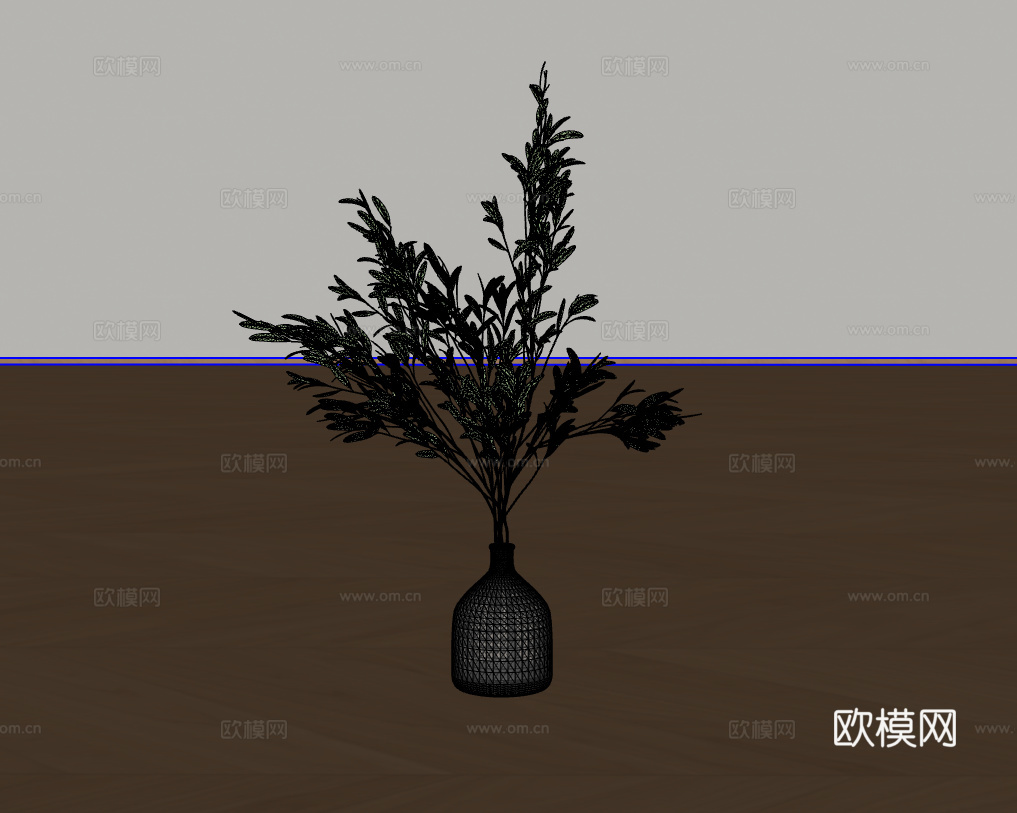 花瓶绿植su模型