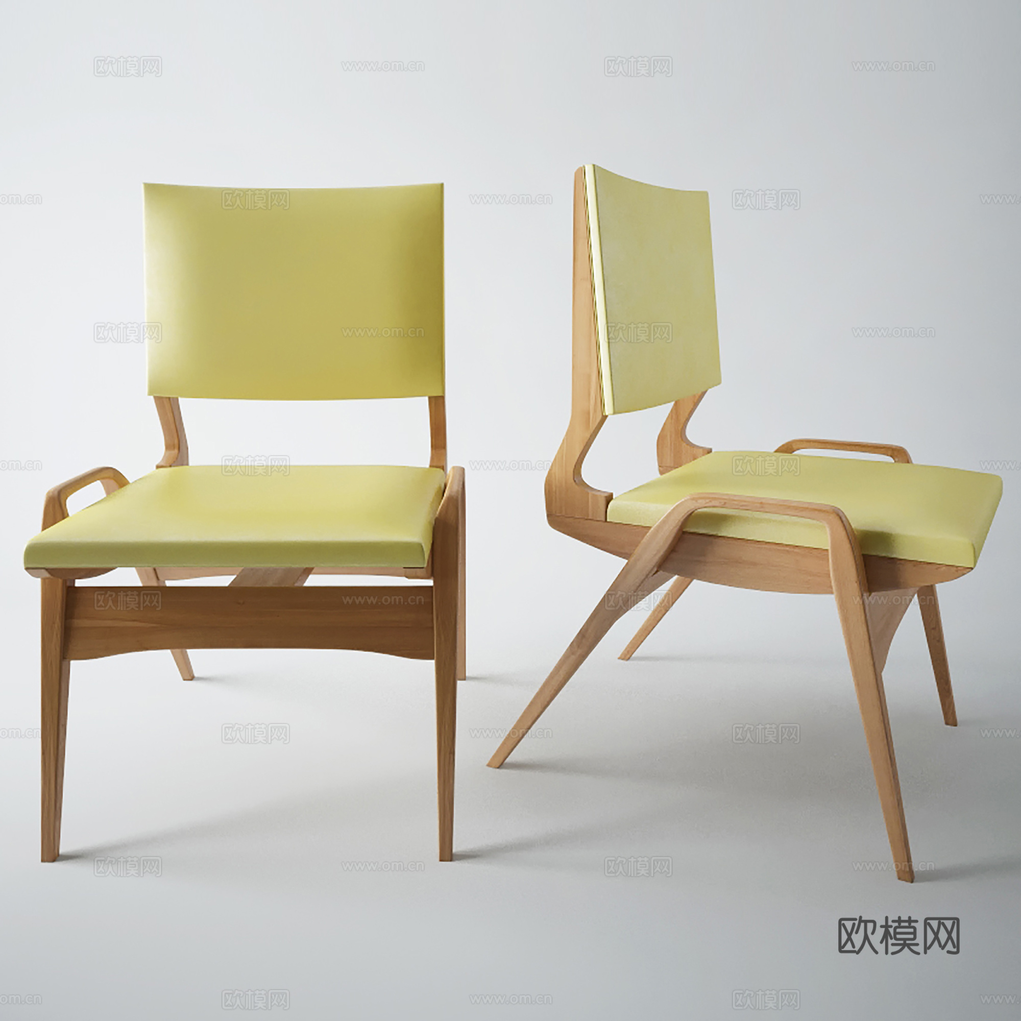 现代休闲椅 木椅 餐椅 书椅su模型
