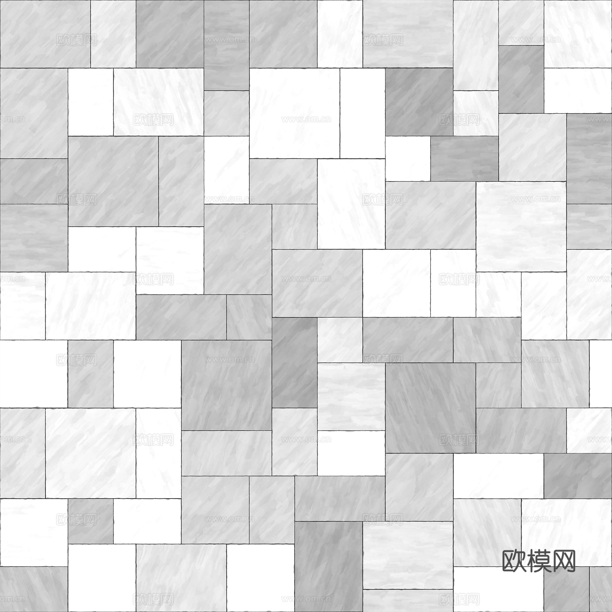 无缝地砖石砖石板铺路砖户外砖广场砖 PBR材质贴图 2k