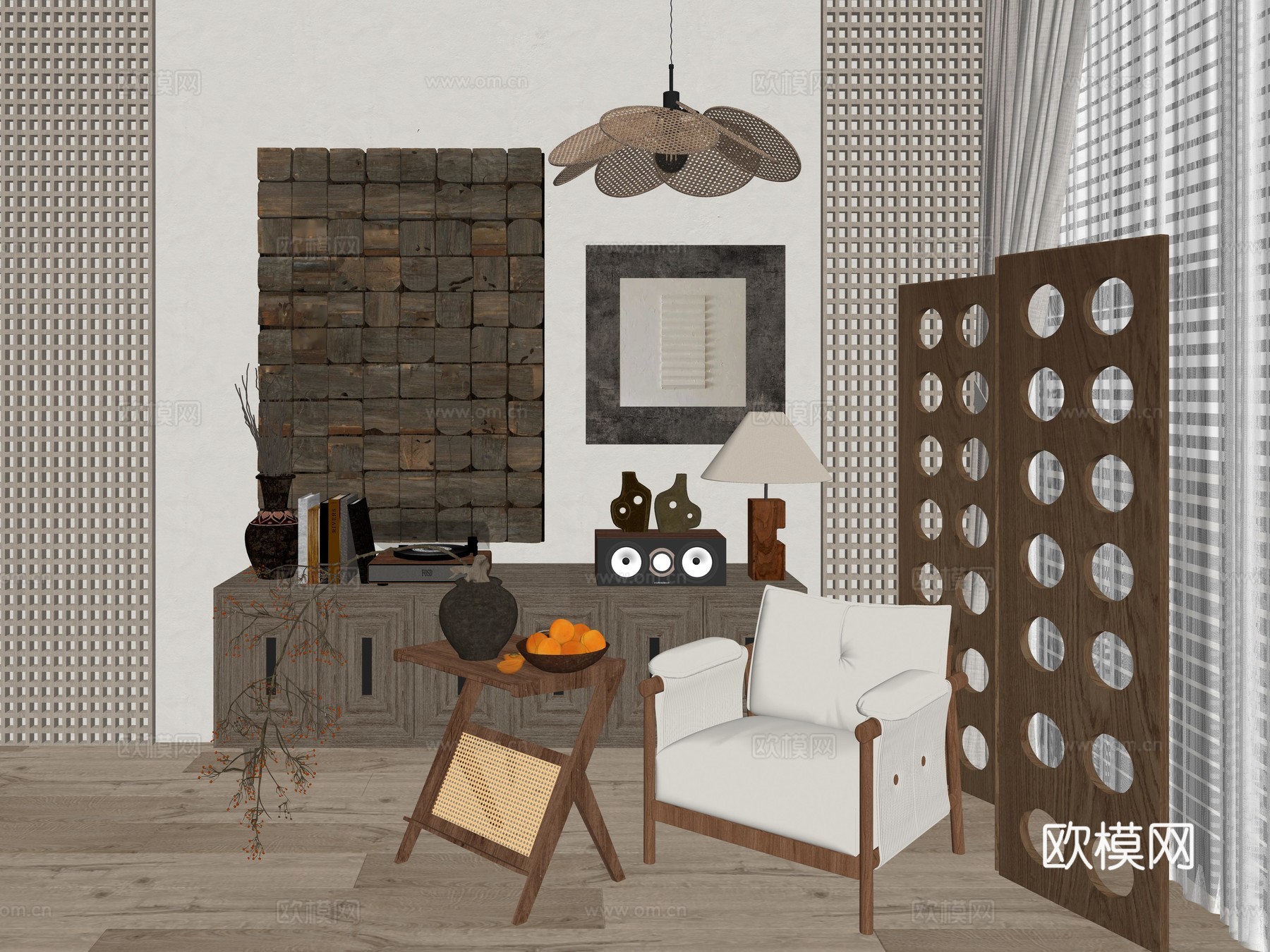 现代单人休闲椅su模型