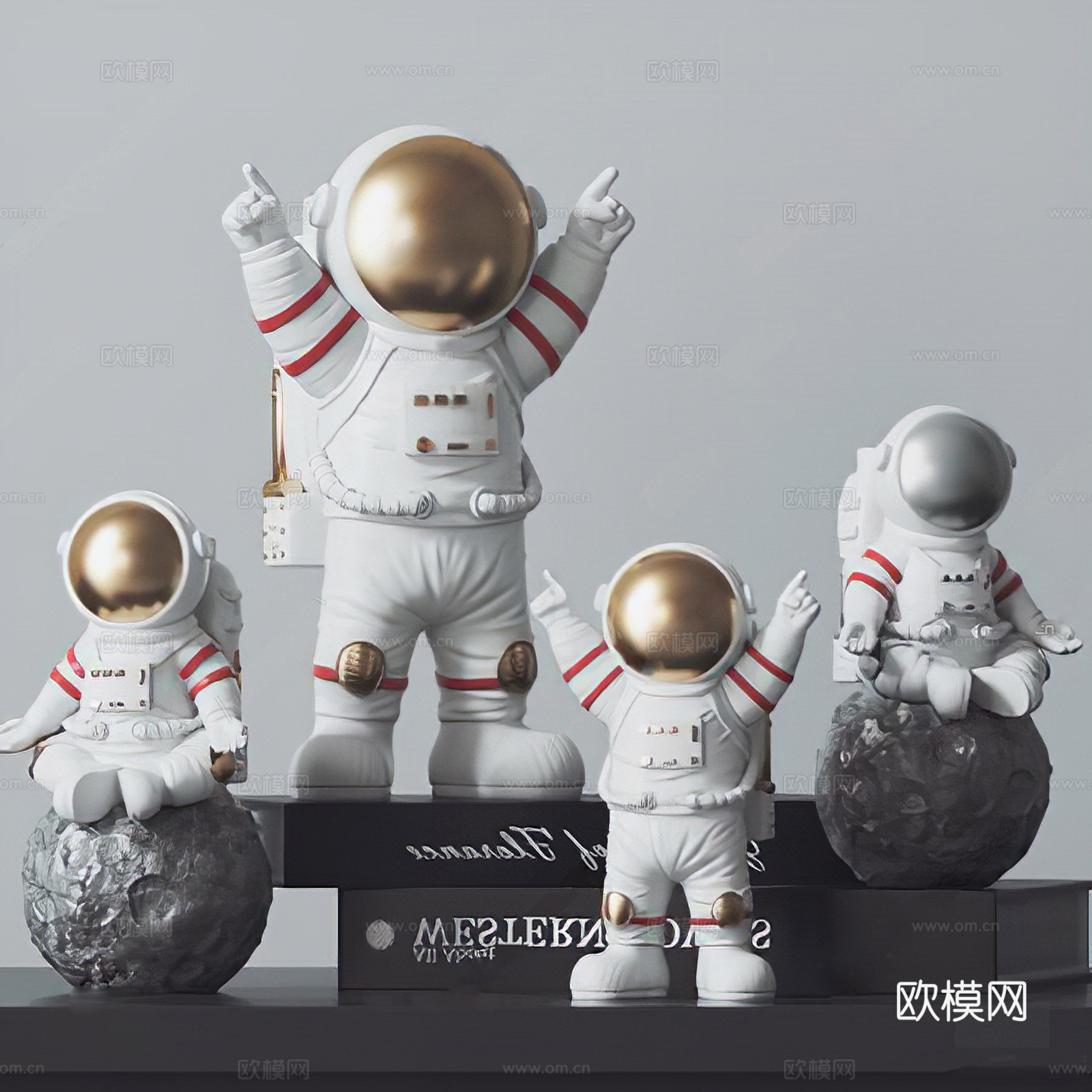 现代宇航员摆件 太空人su模型