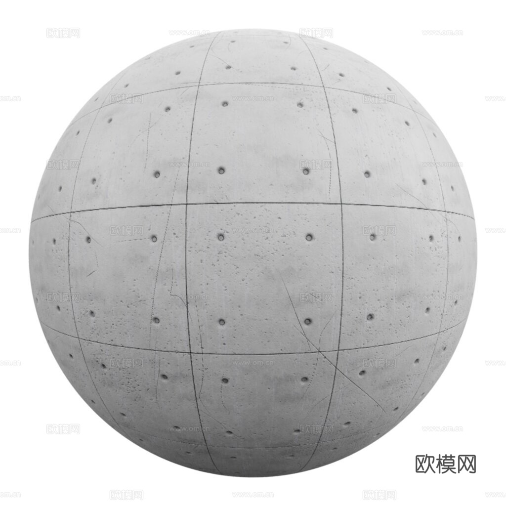 无缝混凝土清水混凝土水泥墙面 PBR材质贴图 2k