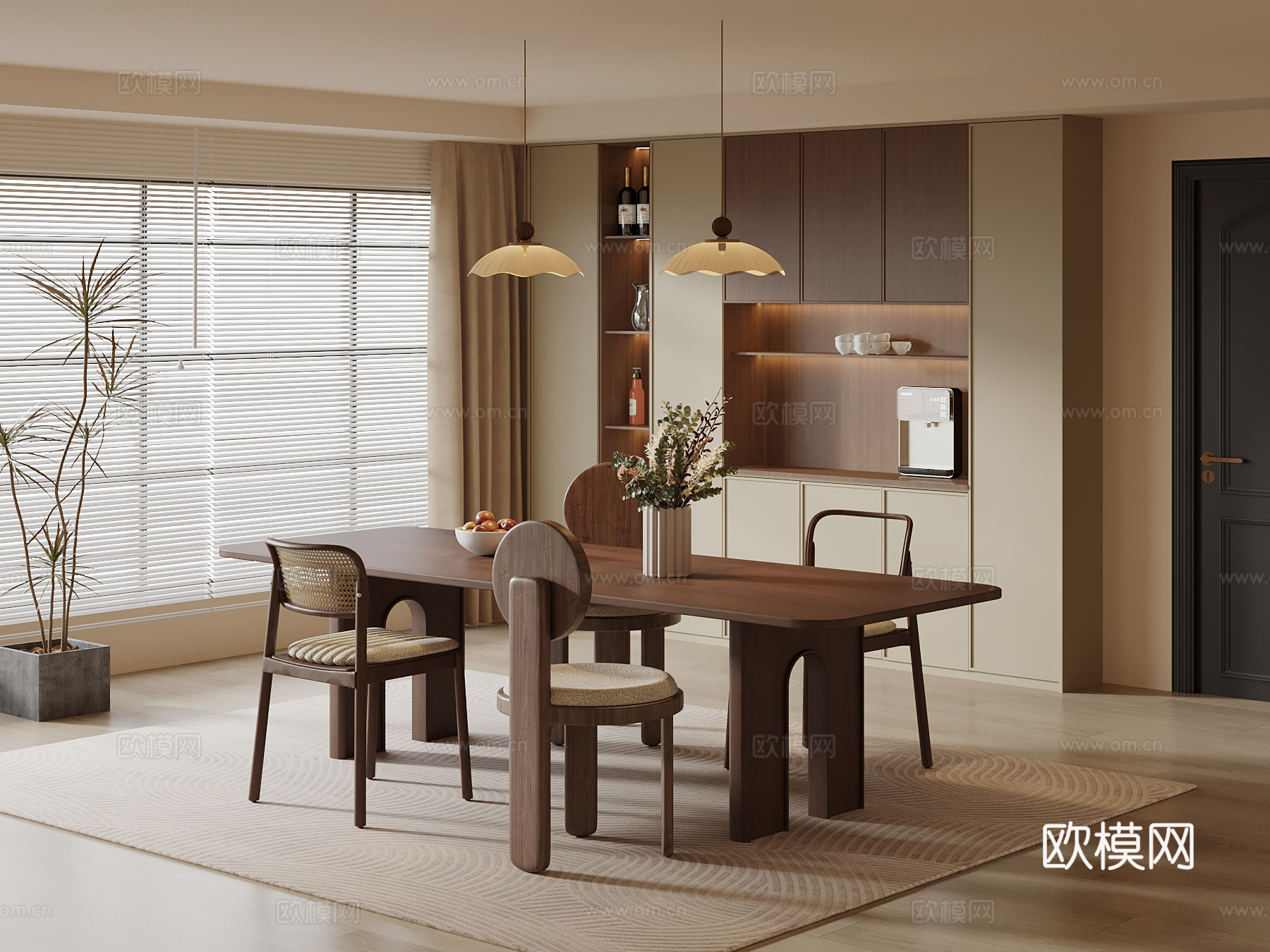 法式中古风餐厅3d模型下载