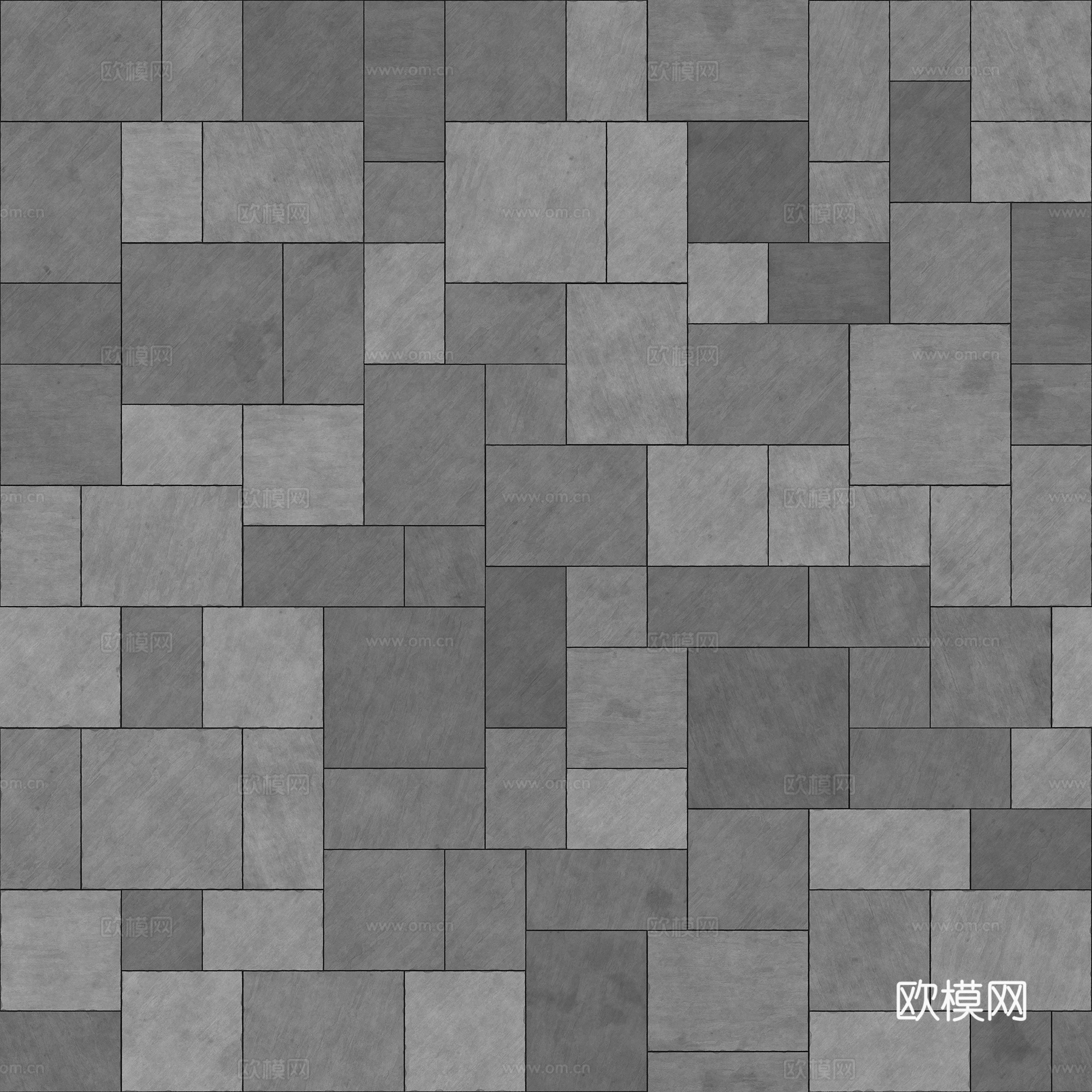 无缝地砖石砖石板铺路砖户外砖广场砖 PBR材质贴图 2k