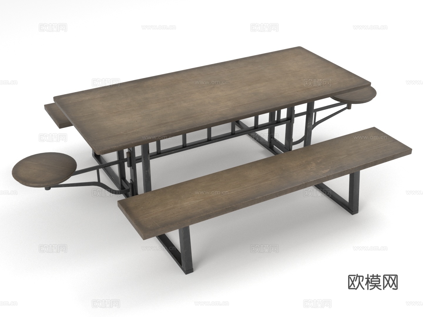 餐桌 长桌 实木桌 户外桌 休闲桌3d模型下载（渲染图1）