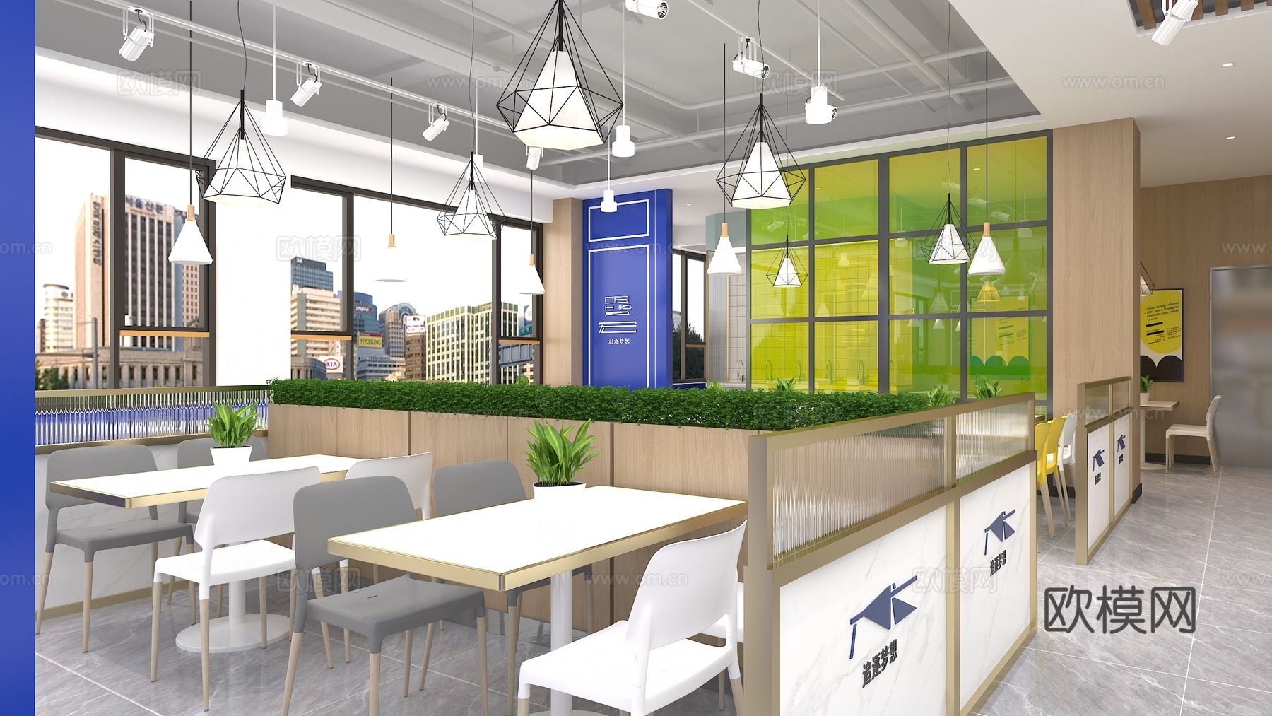 员工餐厅员工食堂3d模型下载（渲染图4）