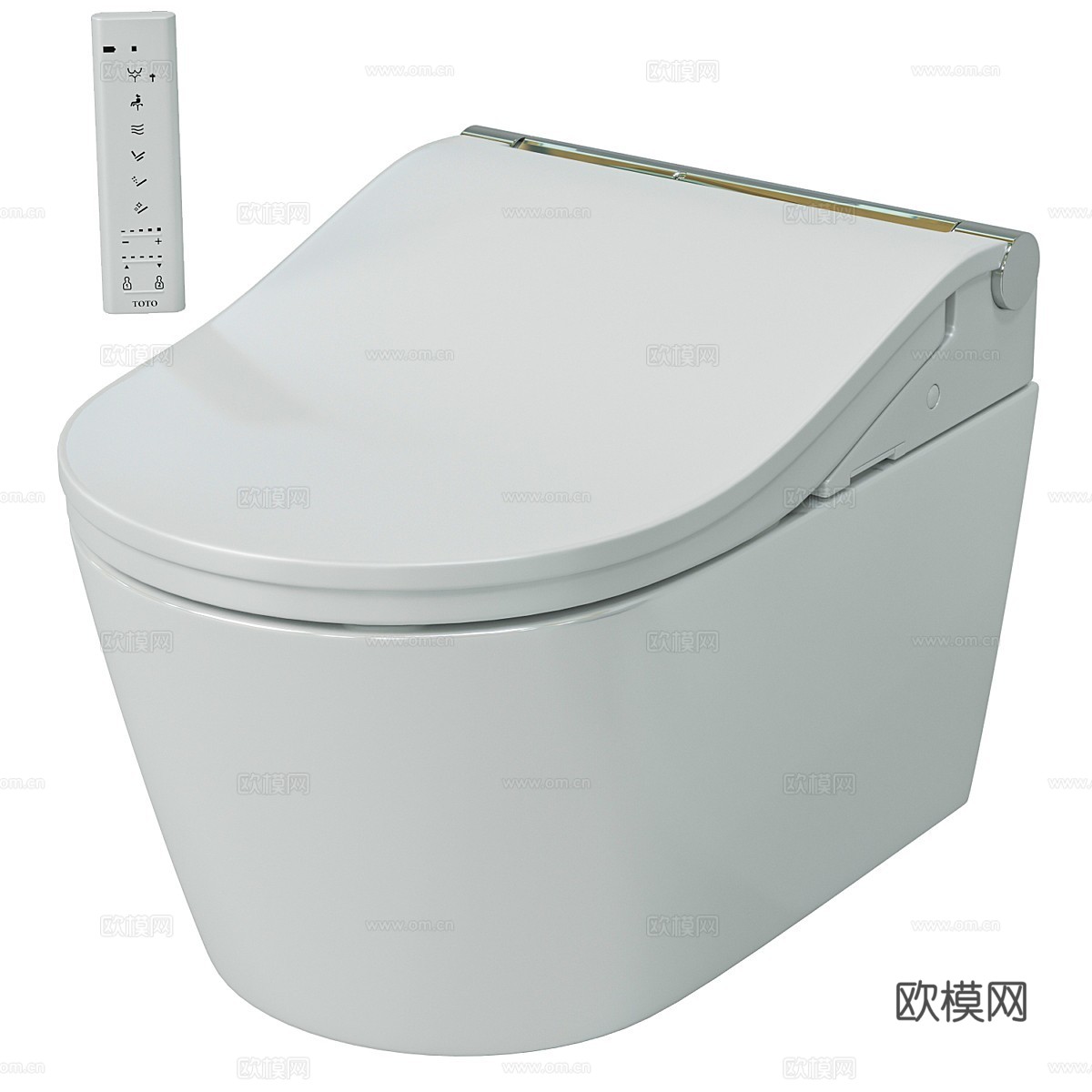 现代 TOTO 智能冲洗马桶3d模型下载（渲染图1）