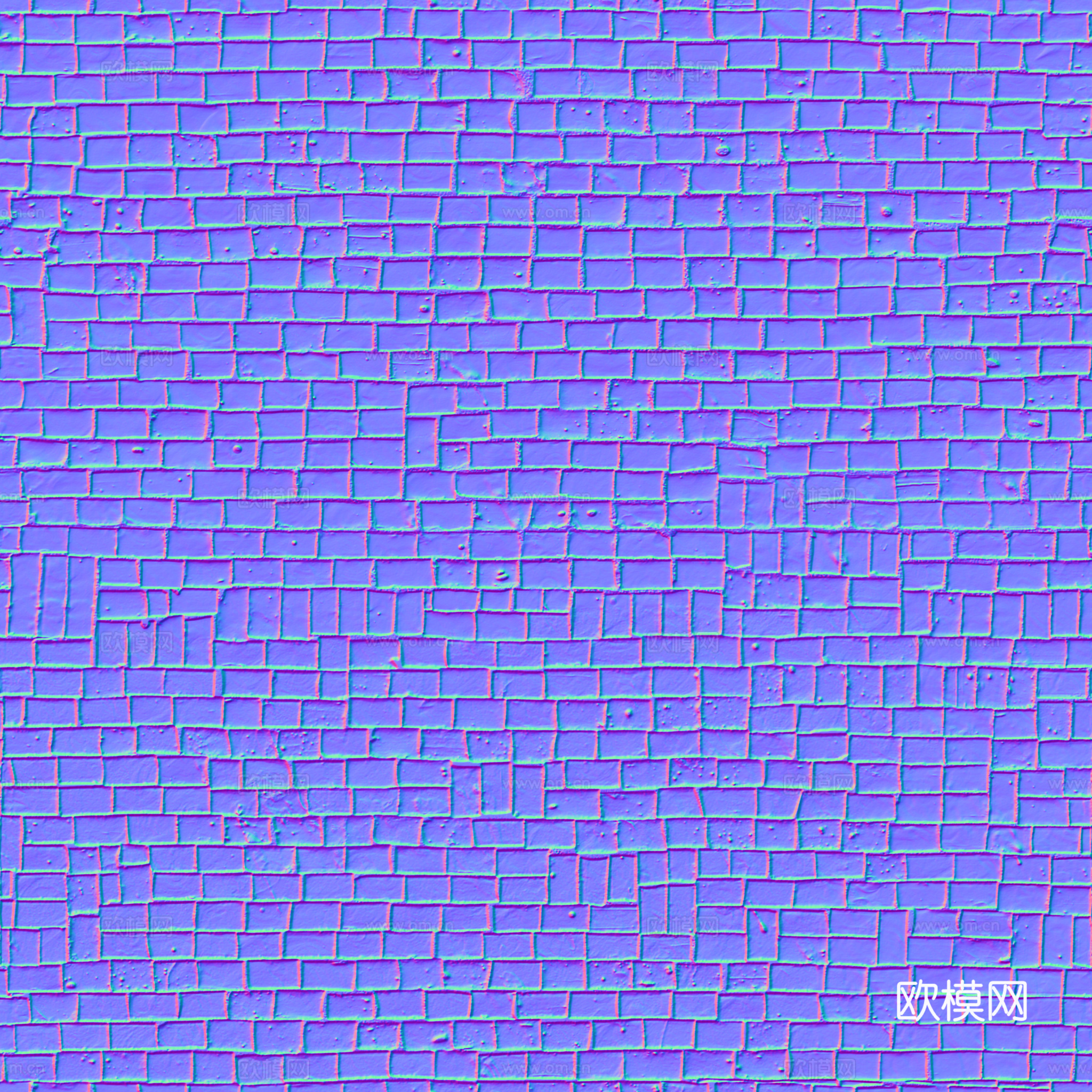 无缝地砖水泥砖铺路砖户外砖广场砖 PBR材质贴图 2k