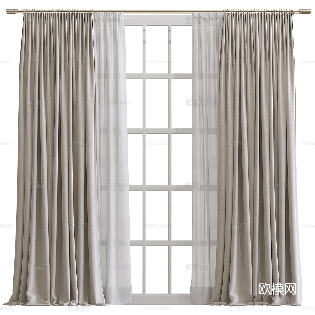 窗帘 #4813d模型下载