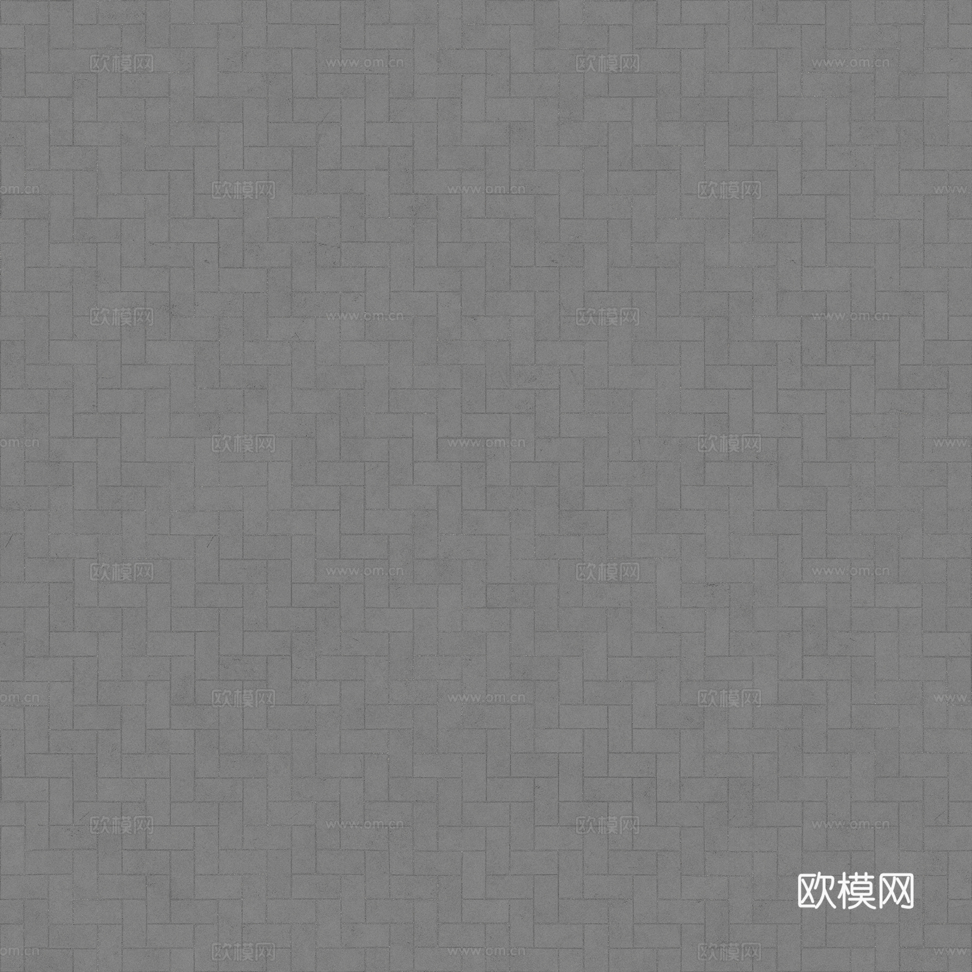 无缝地砖水泥砖铺路砖户外砖广场砖 PBR材质贴图 2k下载（渲染图3）