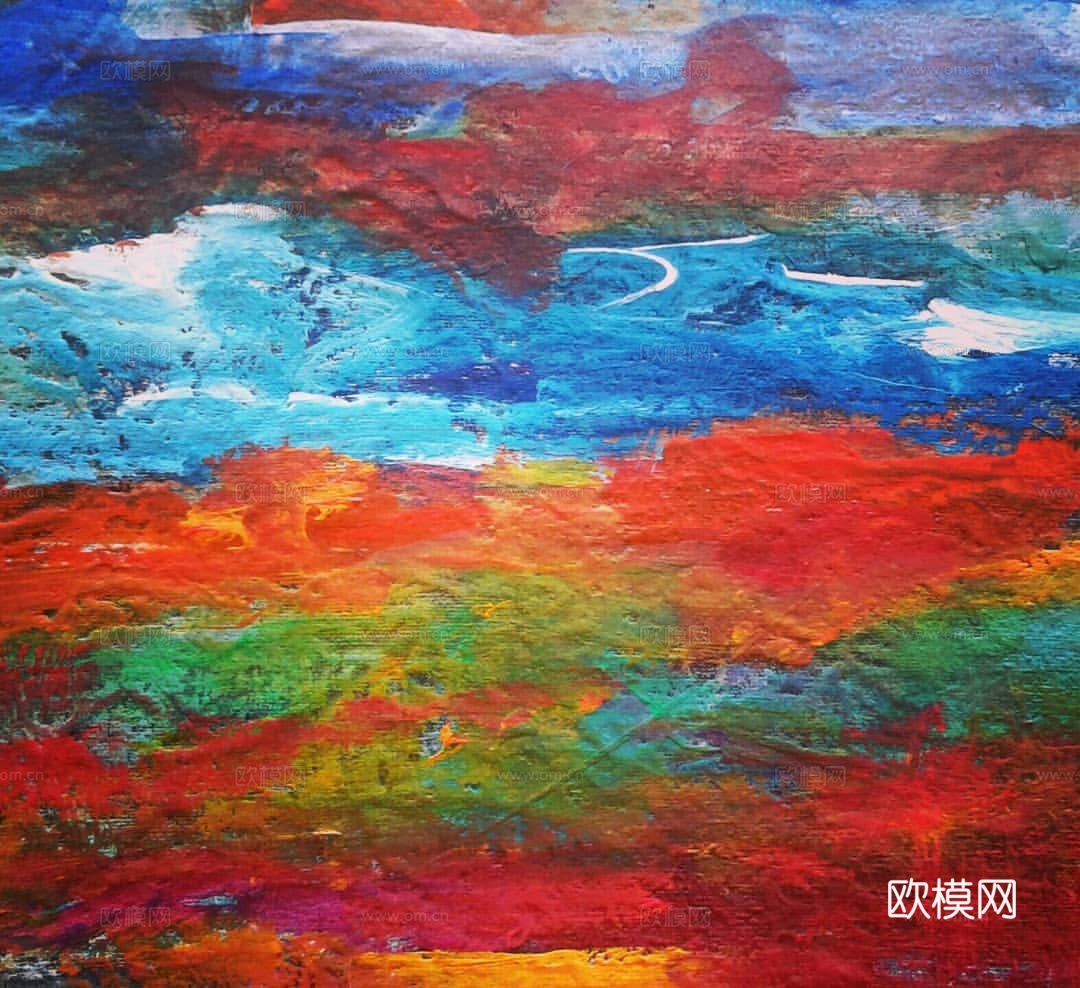现代装饰画 油画 抽象画 艺术画贴图下载