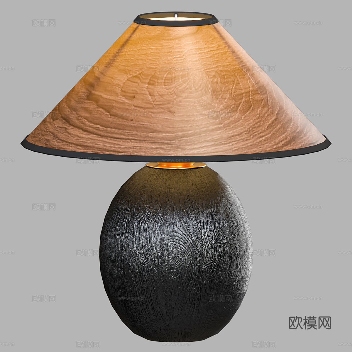 中古风台灯 中式台灯 木纹台灯 桌面台灯3d模型下载