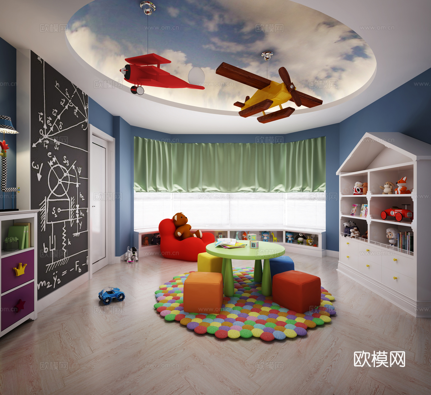 现代儿童玩具房3d模型