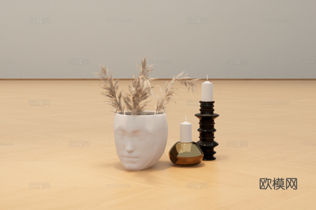 植物摆件su模型