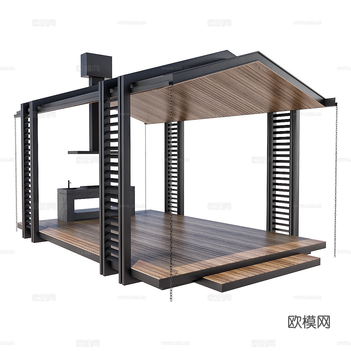 凉亭 43d模型