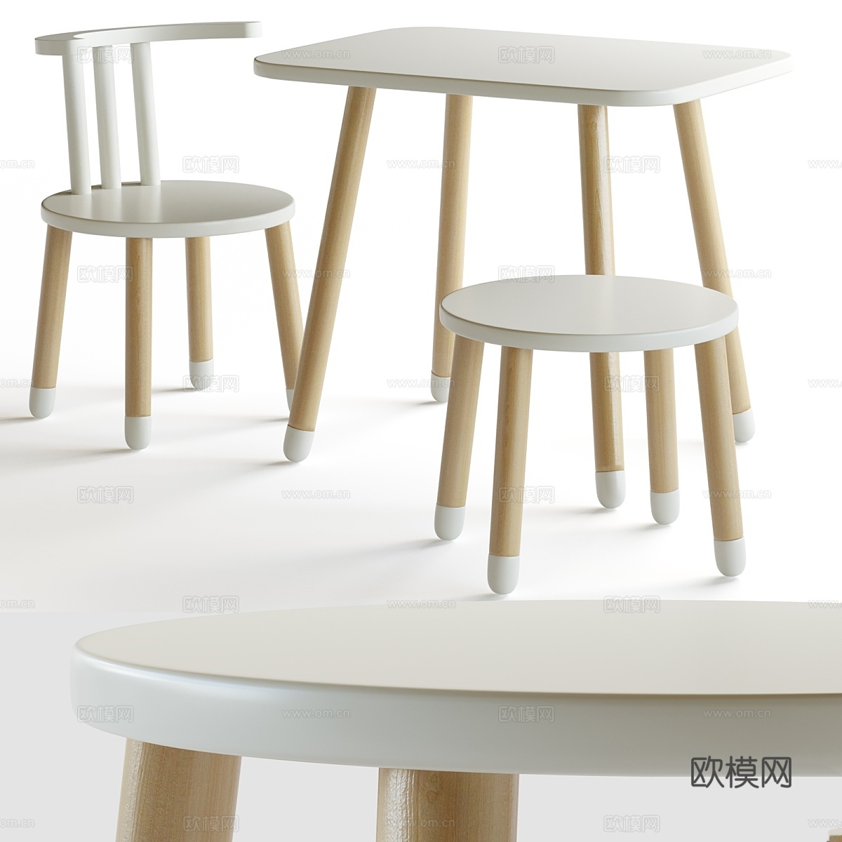 婴儿房桌椅3d模型下载
